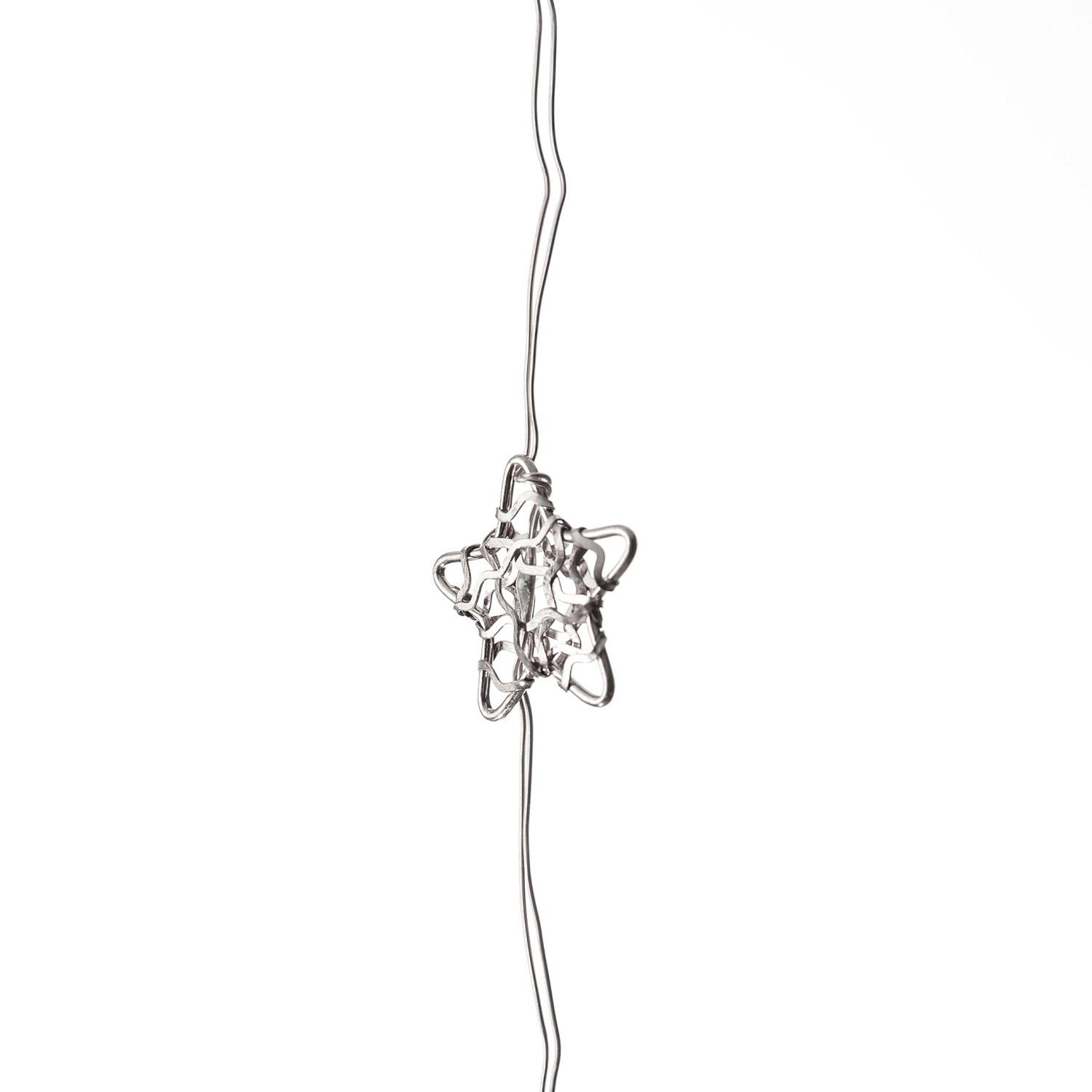 MARELIDA LED-Lichterkette Sterne 20LED 20-flammig Weihnachtsdeko Silberdraht Dekolichterkette silber