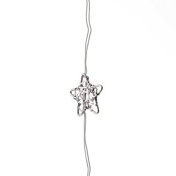 MARELIDA LED-Lichterkette Sterne 20LED Dekolichterkette Silberdraht Weihnachtsdeko silber, 20-flammig