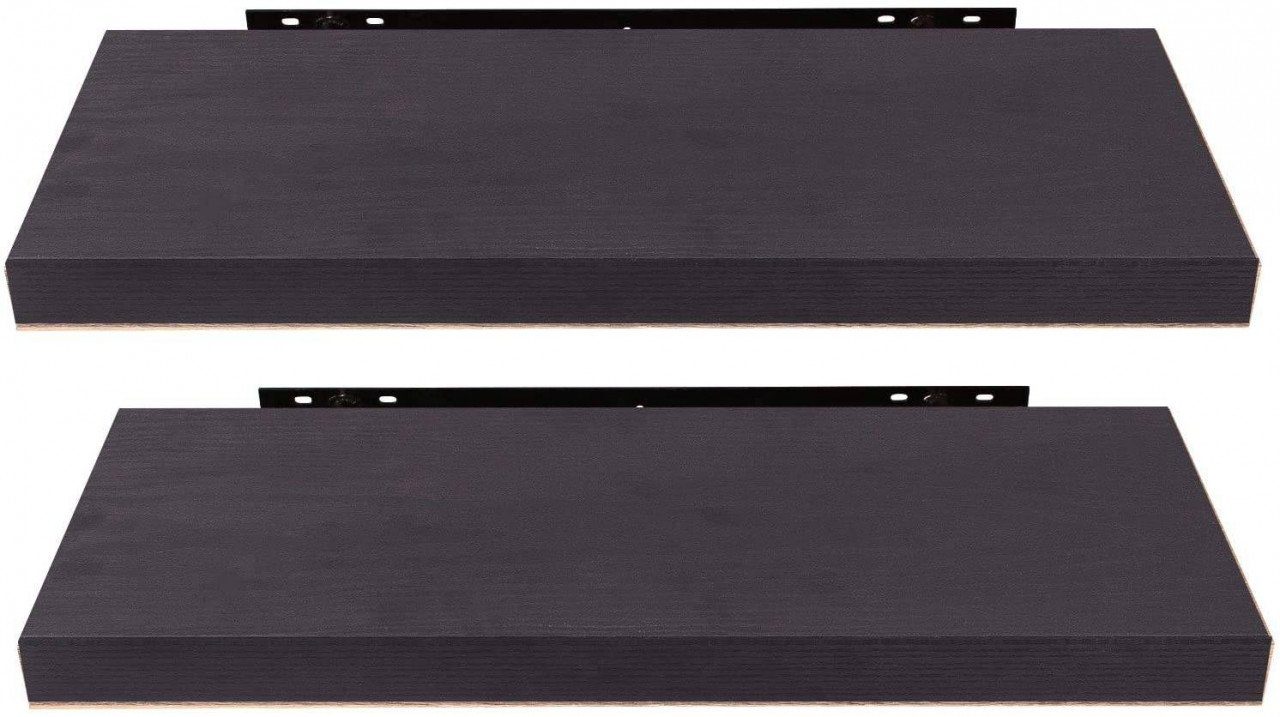 EUGAD Wandregal, 2-tlg., Holz Board Modern in verschiedenen Farben Größen Schwarz Holzdeko