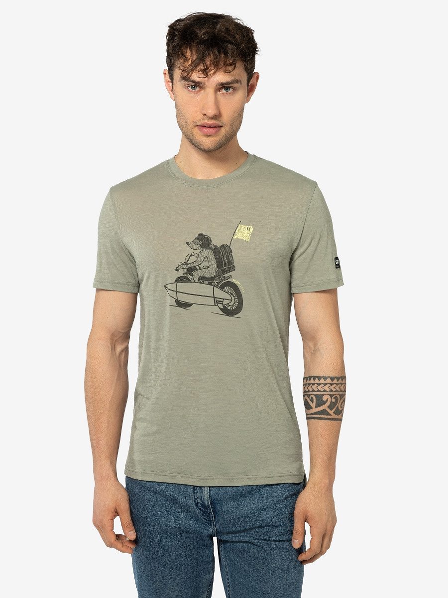 SUPER.NATURAL T-Shirt für Herren, Merino NAKED BEAR Bike Motiv, atmungsaktiv