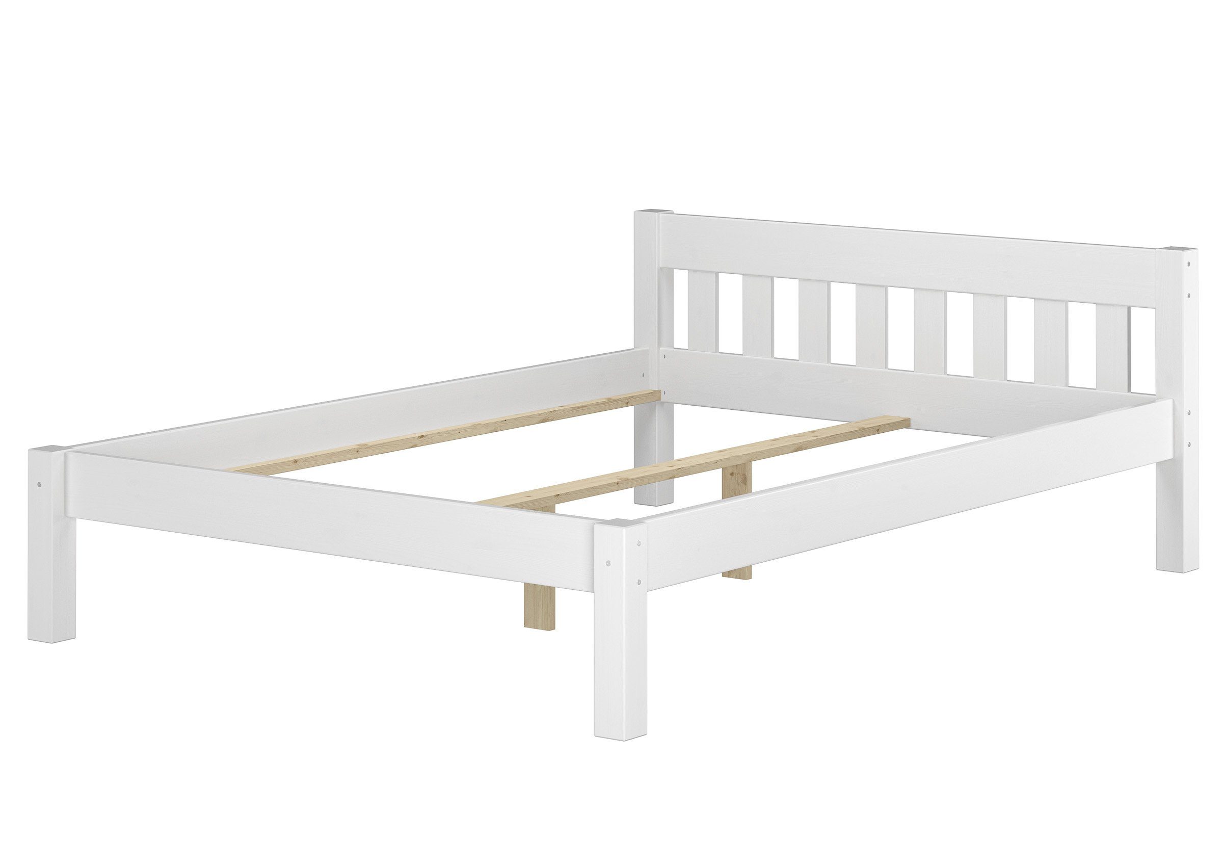 ERST-HOLZ Bett Breites Weißes Massivholz-Bettgestell 120 günstig online kaufen