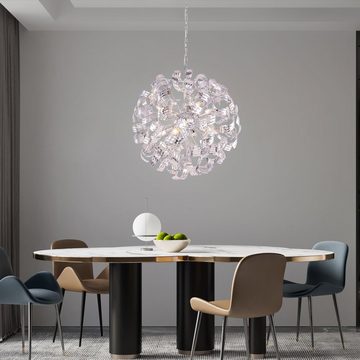 etc-shop LED Pendelleuchte, Leuchtmittel inklusive, Warmweiß, Design Decken Hänge Lampe Wohn Zimmer Pendel Lampe Chrom