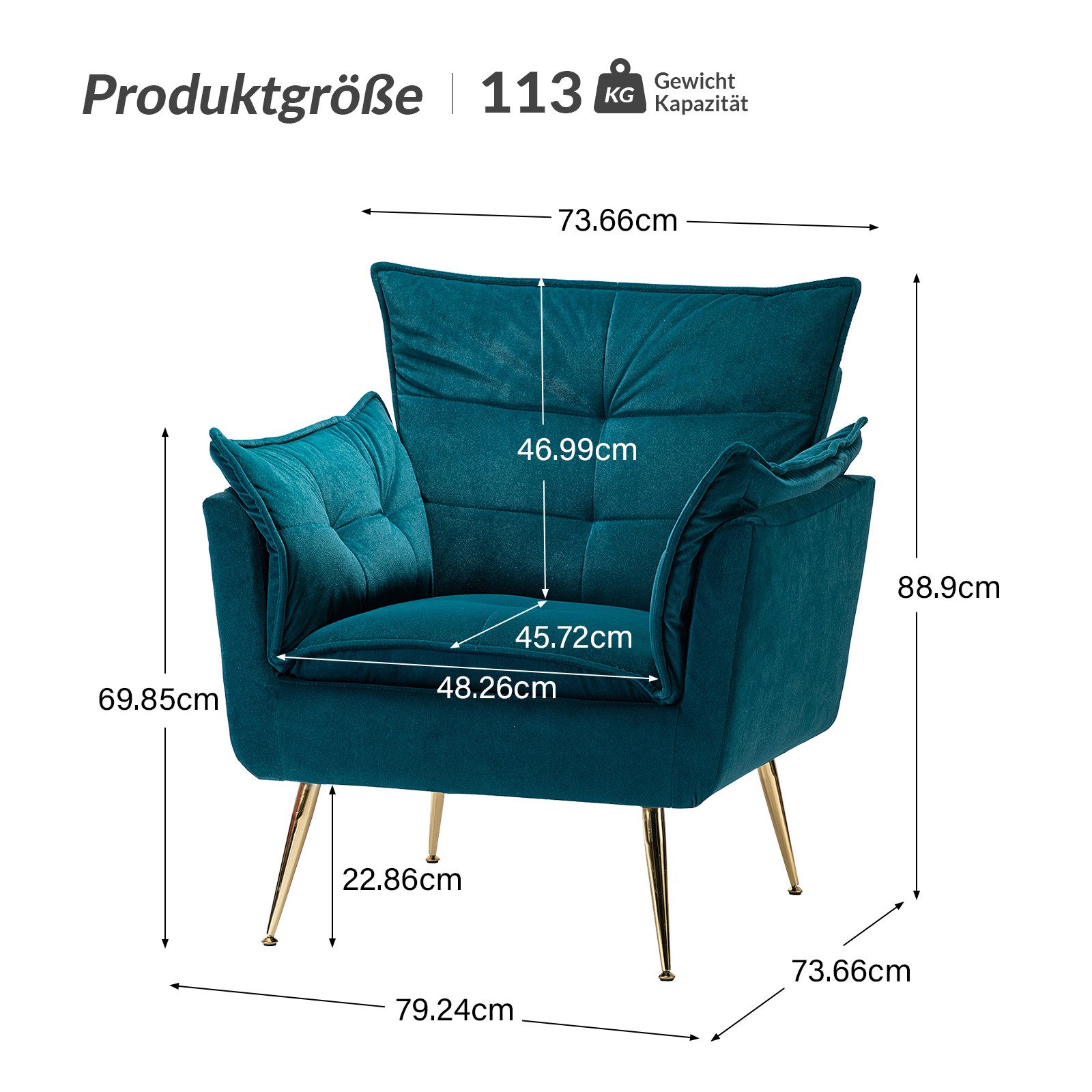 HULALA HOME Sessel moderner Polstersessel Armlehnensessel günstig online kaufen