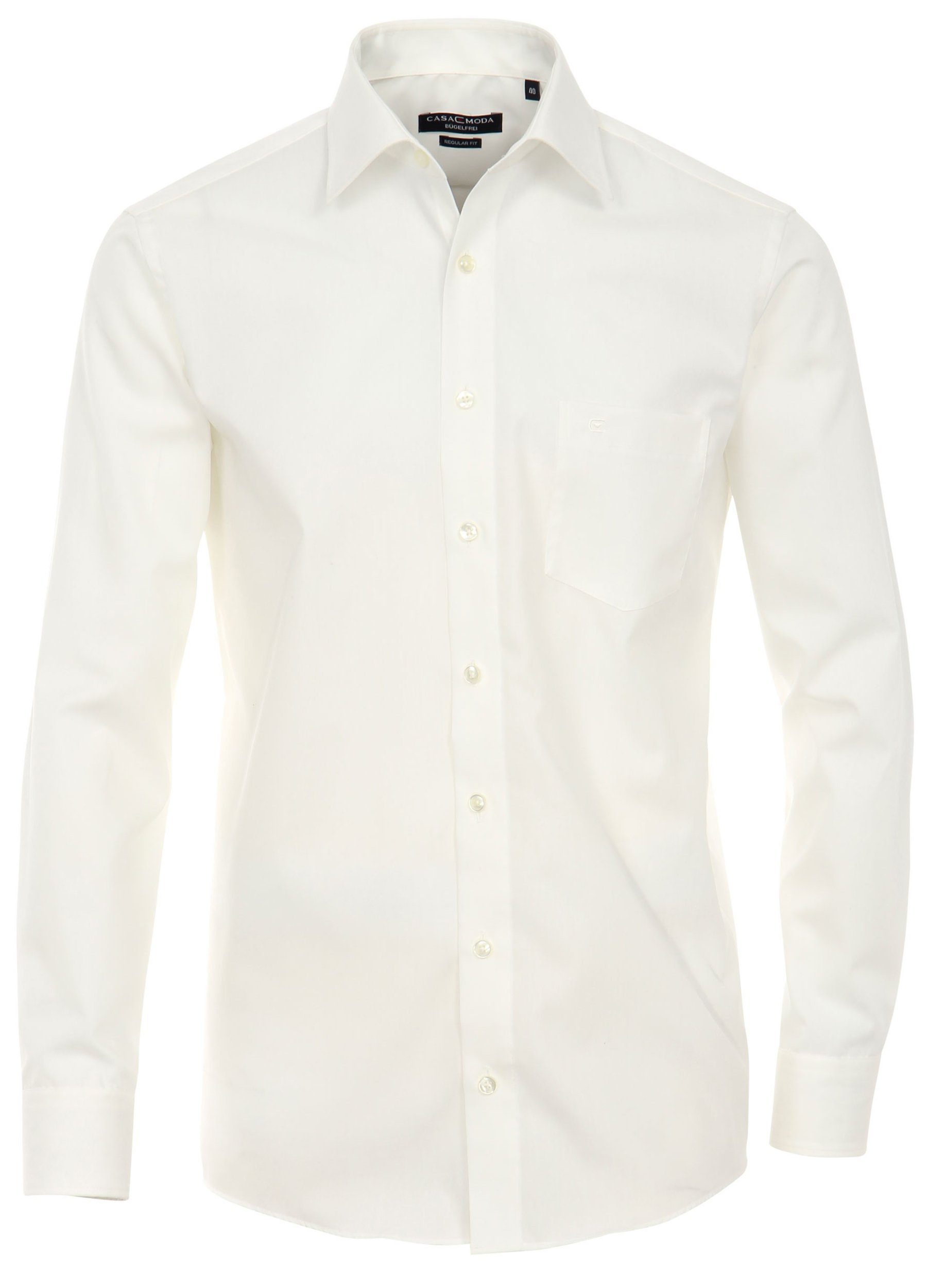 CASAMODA Businesshemd Herren Hemd extra langer Arm 72cm Langarm Hemd uni regular fit, creme HL23, 39