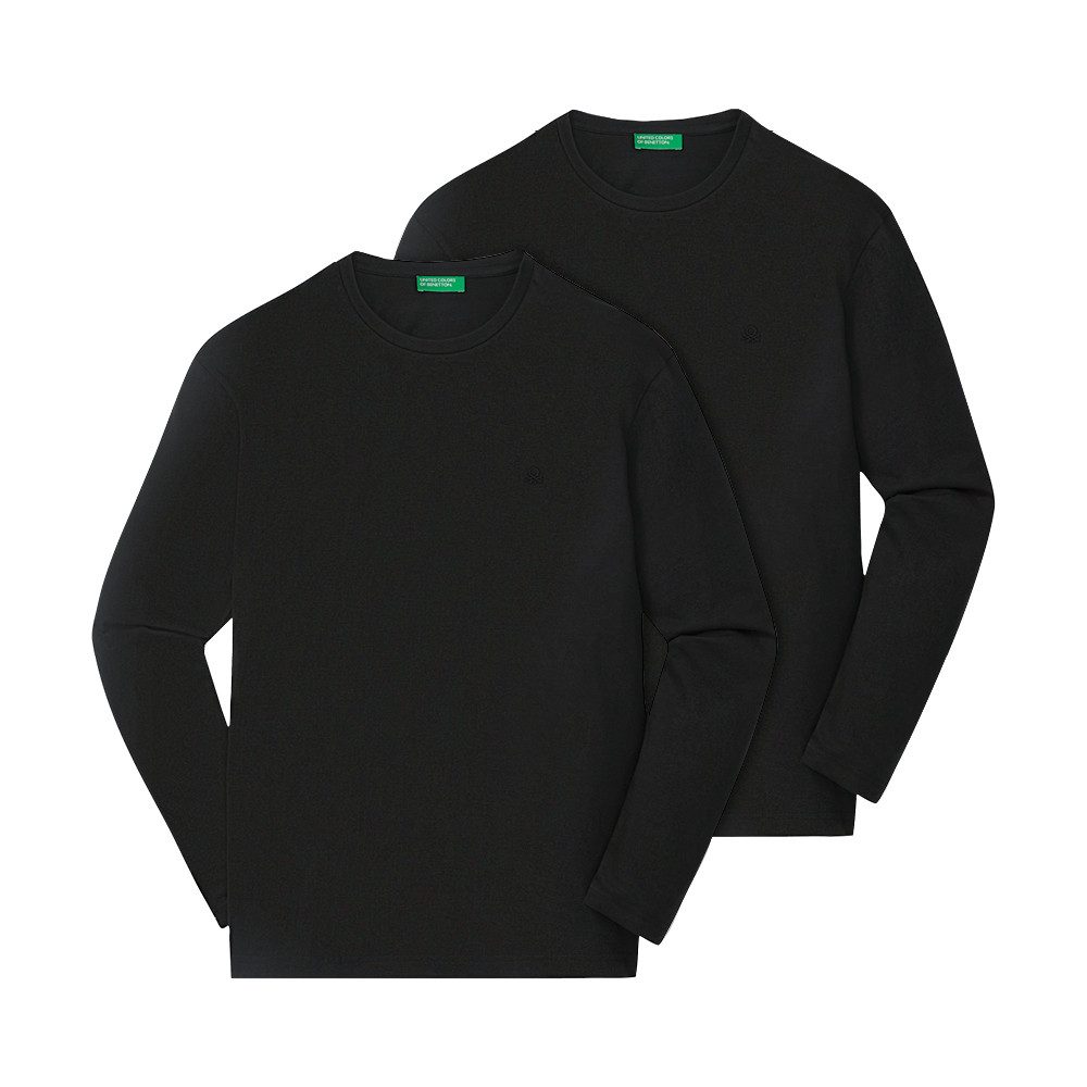 United Colors of Benetton Langarmshirt (Set, 2er-Pack) praktische Shirts aus reiner Baumwolle – Bild 4 von 4