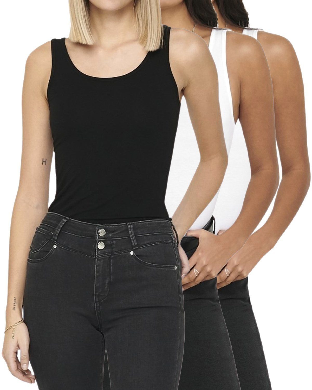 ONLY Tanktop (3er-Pack) Basic Long Shirt