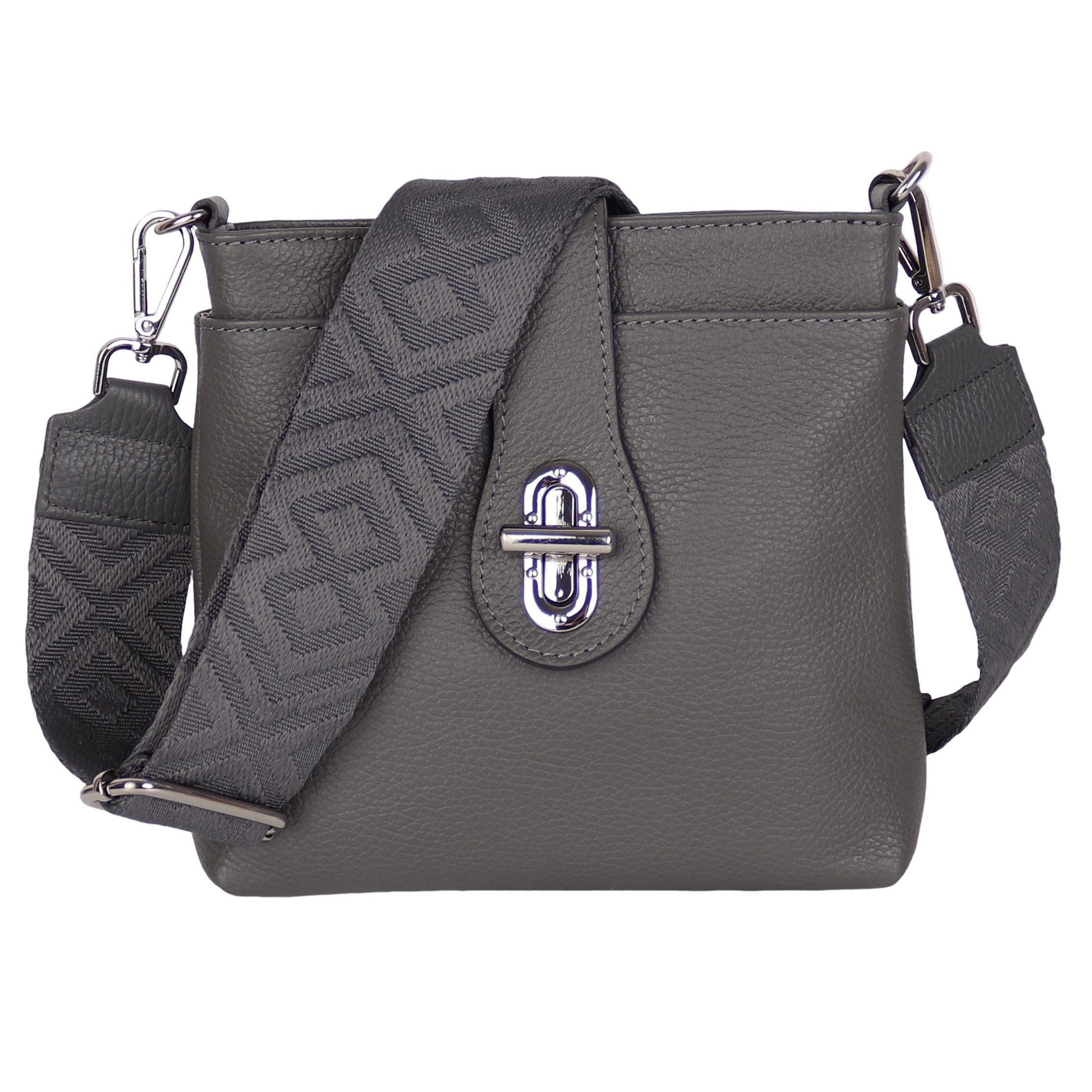 MIRROSI Umhängetasche Damen Crossbody Bag, Echtleder Made In Italy, (22x22x8cm) aus Wildleder