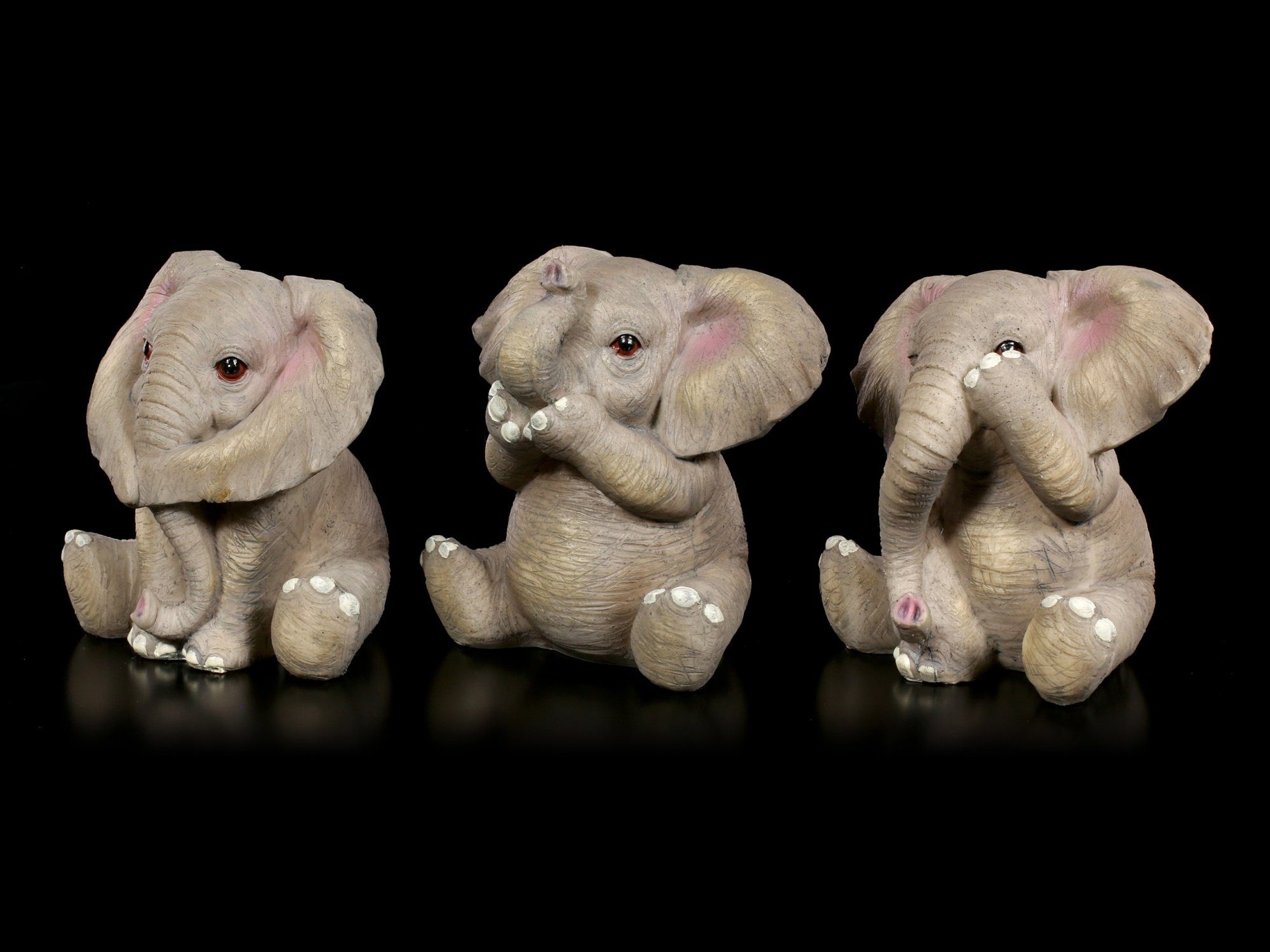 Figuren Shop GmbH Tierfigur Drei Baby Elefanten Weise Tier Hall Nichts Figuren - - Willow - Deko Böses