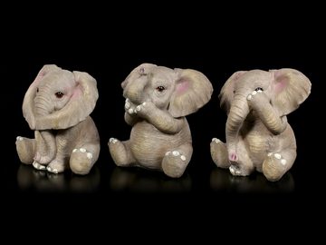 Figuren Shop GmbH Tierfigur Drei Weise Baby Elefanten Figuren - Nichts Böses - Willow Hall - Tier Deko