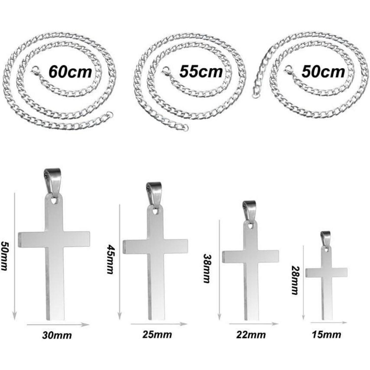 LuxusKollektion Kette und Anhänger Set Herren Edelstahl Kreuz Halskette in günstig online kaufen