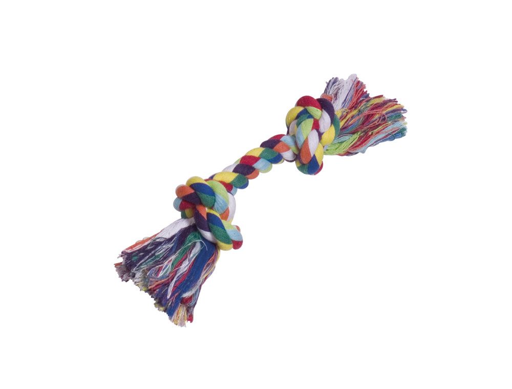 Nobby Tiertaue Rope Toy, Spielseile, bunt, 2 Knoten, ca.29cm