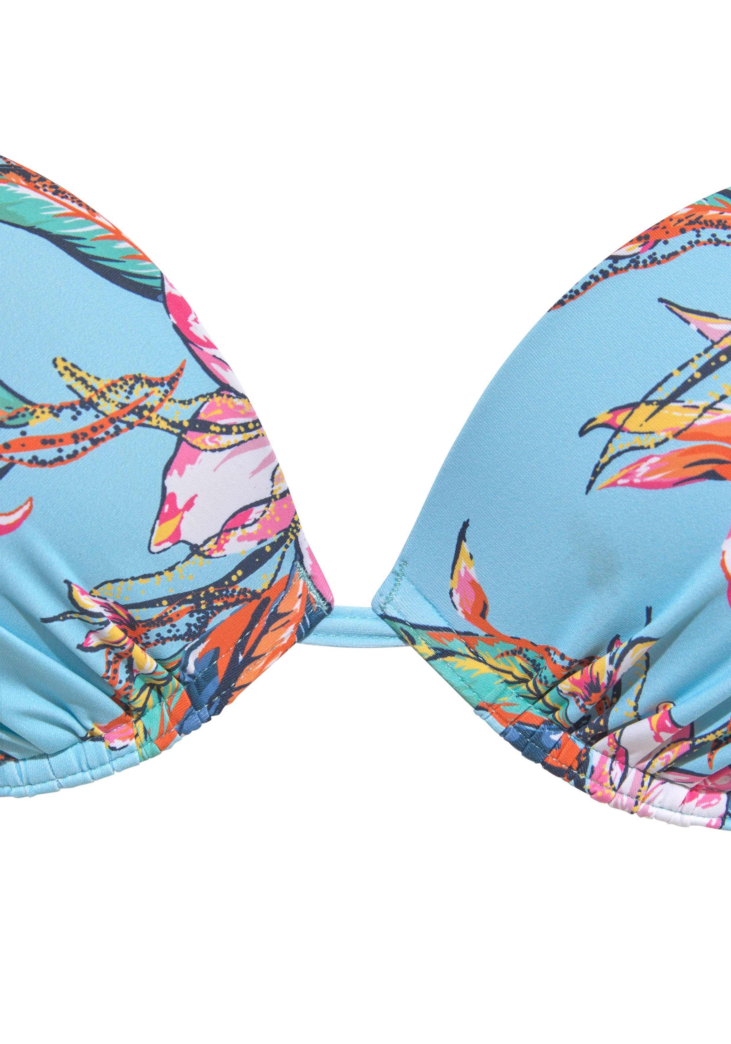 LASCANA Push-Up-Bikini-Top Malia, mit tropischem Print
