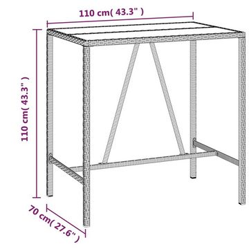 furnicato Garten-Essgruppe 5-tlg. Gartenbar-Set mit Kissen Grau Poly Rattan