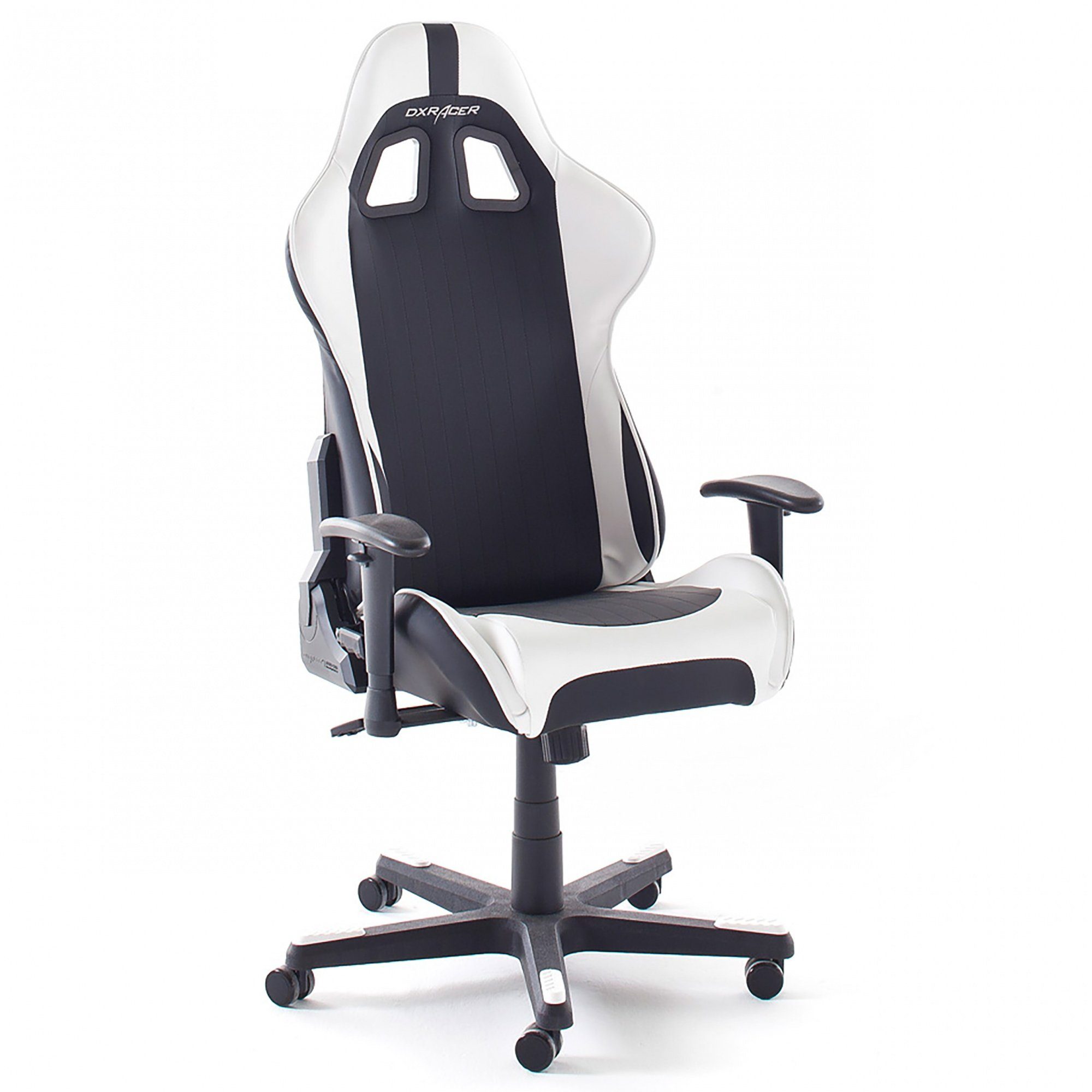 MCA furniture DXRacer Gaming-Stuhl DXRacer Gaming-Bürostuhl RACER 6 Schwarz-weiß, Kunstleder, ergonomisch | Drehstühle