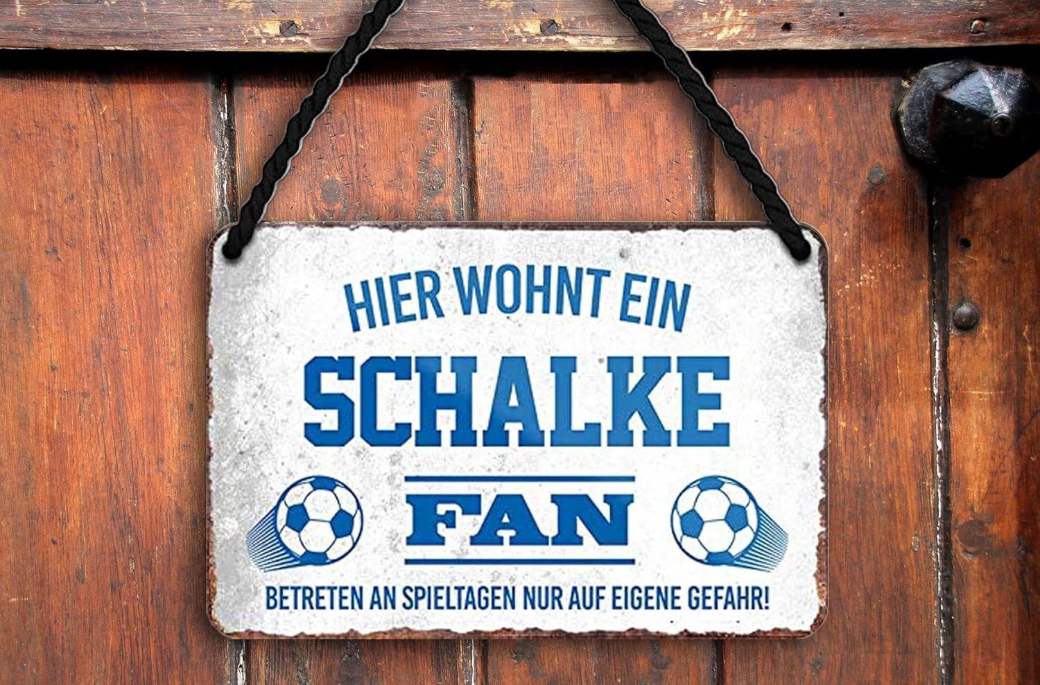 schilderkreis24 Metallschild Hier Wohnt ein Schalke Fan – Bild 3 von 4
