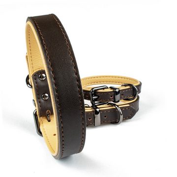 Tierluxe Hunde-Halsband Klassiker, Leder, Braun