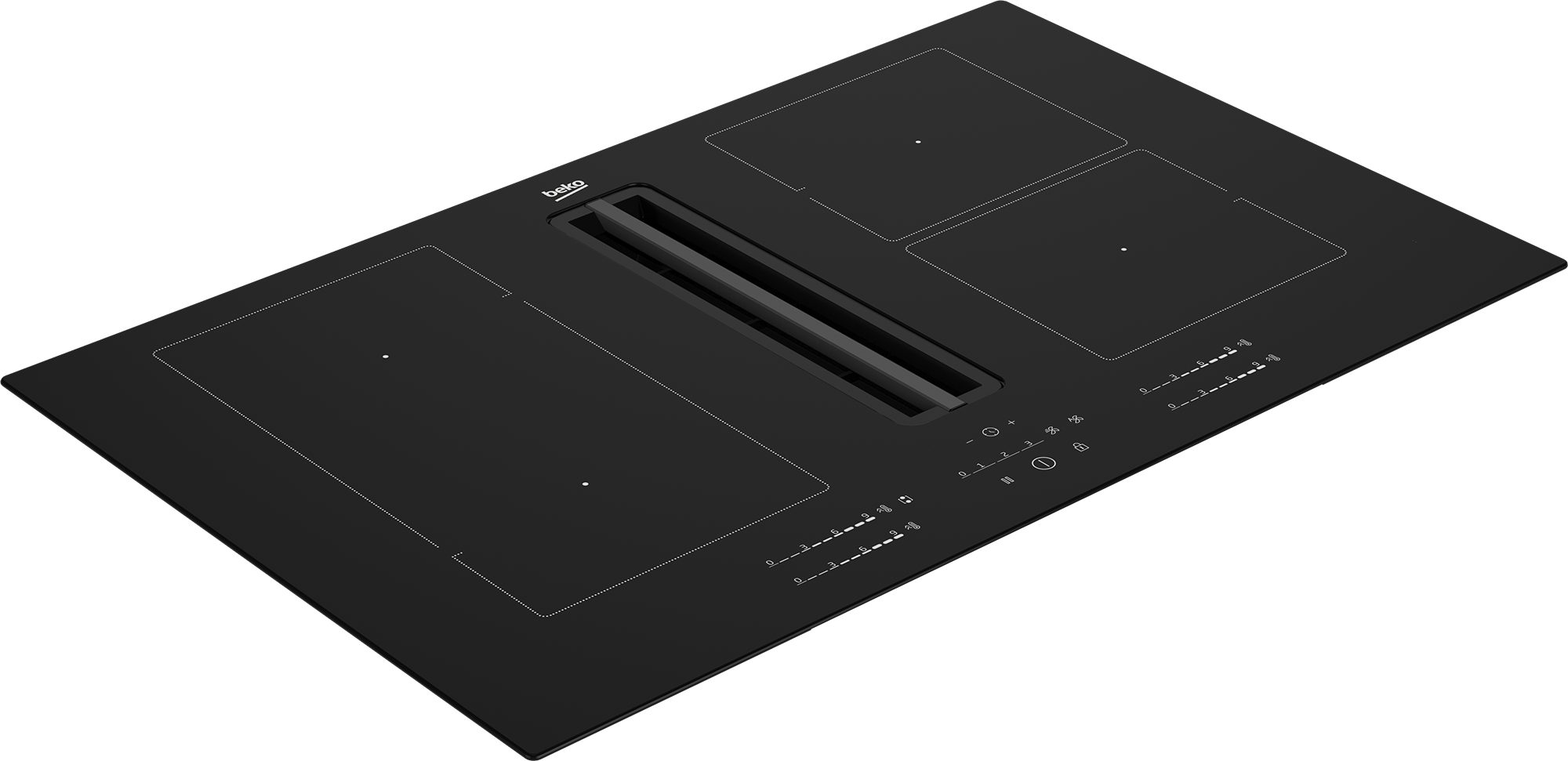BEKO Kochfeld mit Dunstabzug bPRO 700 HIXI84700UF, IndyFlex® Kochzonen mit leisem, integriertem Muldenlüfter – Bild 3 von 5