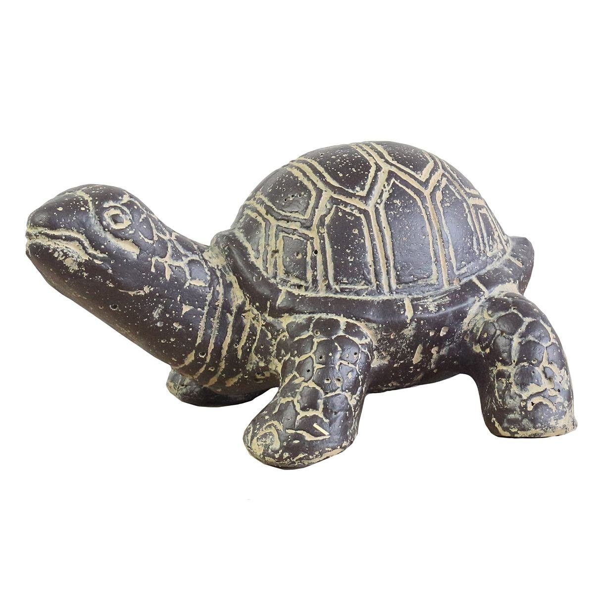 Oriental Galerie Dekofigur Schildkröte Gartenfigur aus Lavastein 33 cm (1 St), traditionelle Herstellung in Handarbeit im Ursprungsland