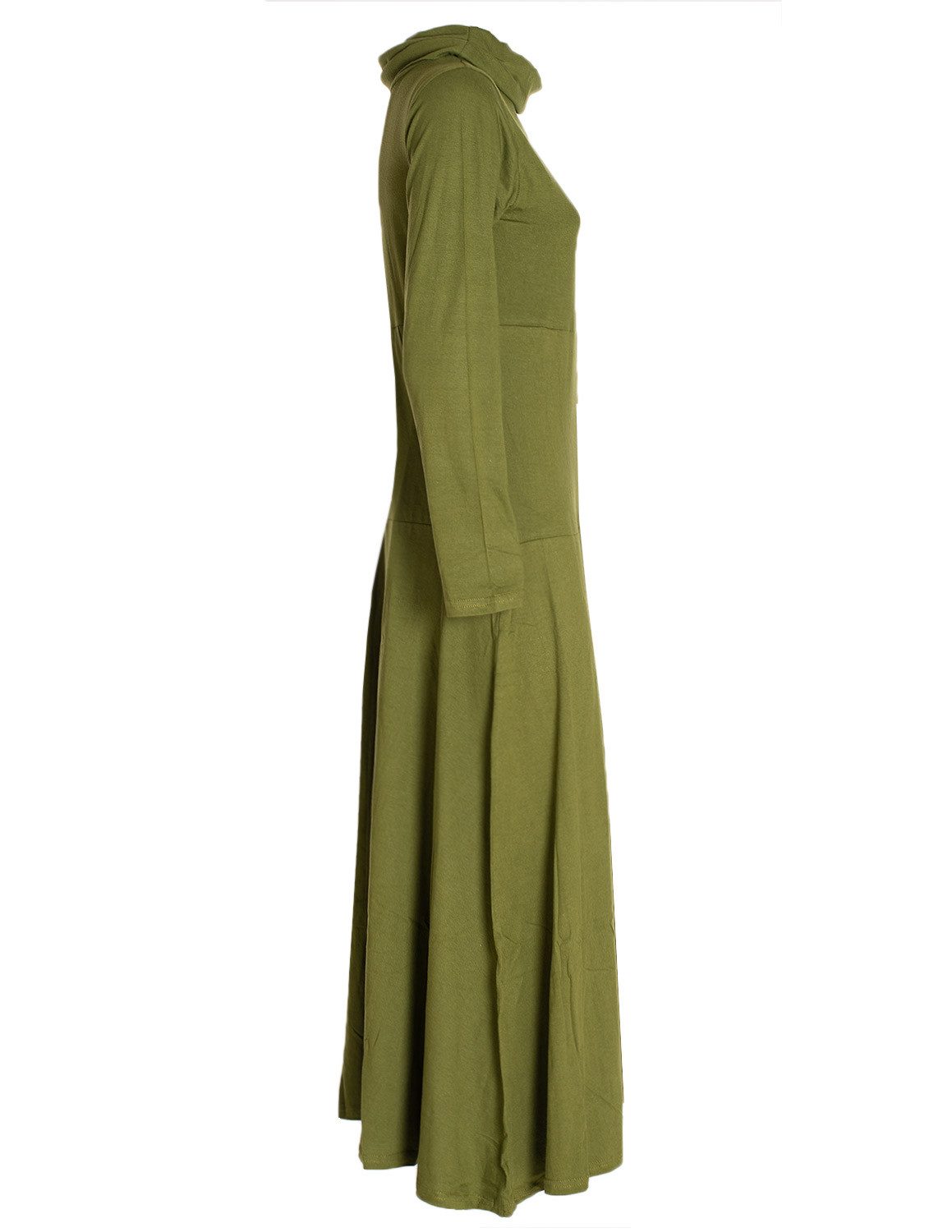 Vishes Maxikleid Damen Maxi-Kleid Baumwolle Casual Rollkragen mit Tasche Alternative Bekleidung, Ethno, Hippie, Retro Style – Bild 3 von 5