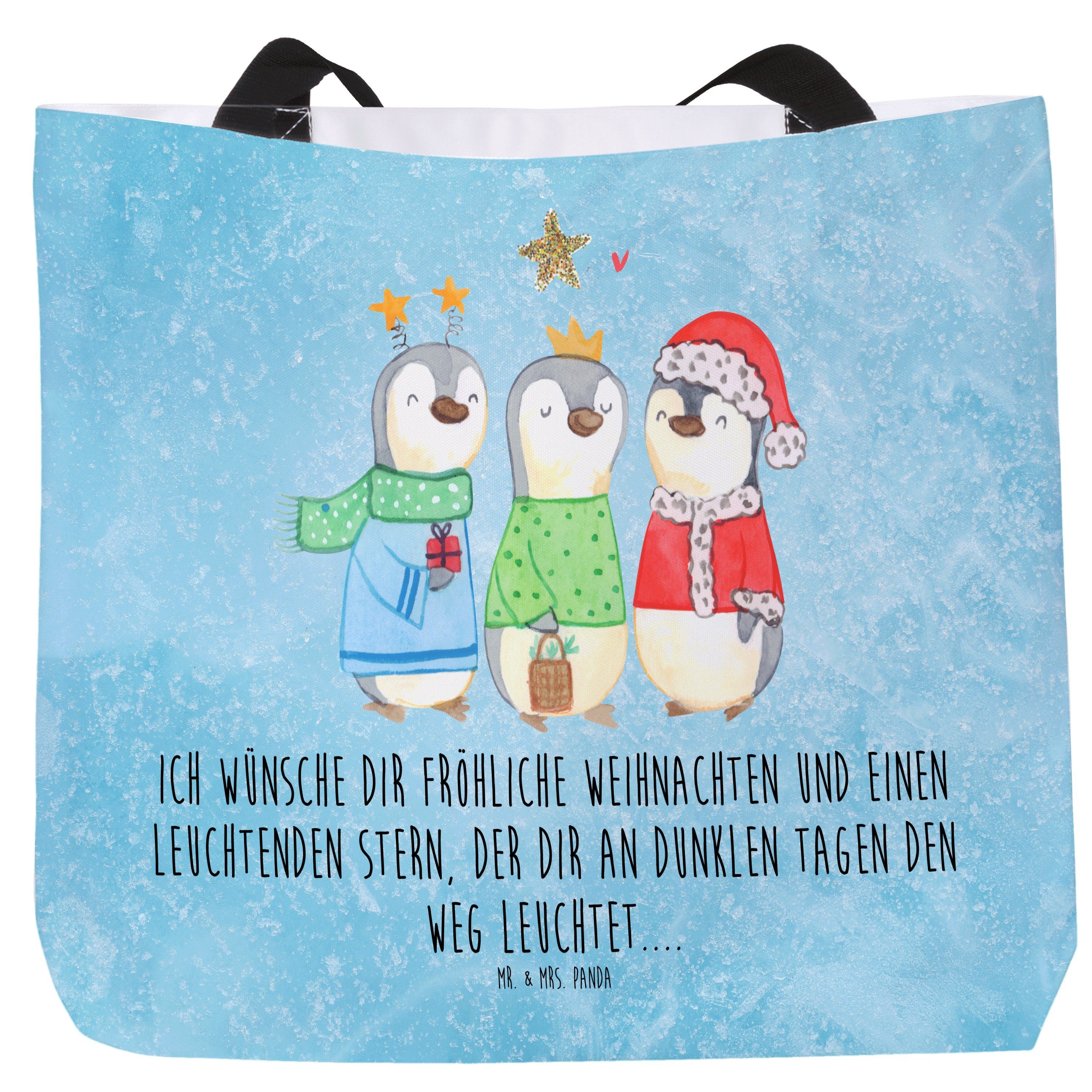 Mr. & Mrs. Panda Shopper Winterzeit Heilige drei Könige - Eisblau - Geschenk, Advent, Strandta (1-tlg), Individuelles Design