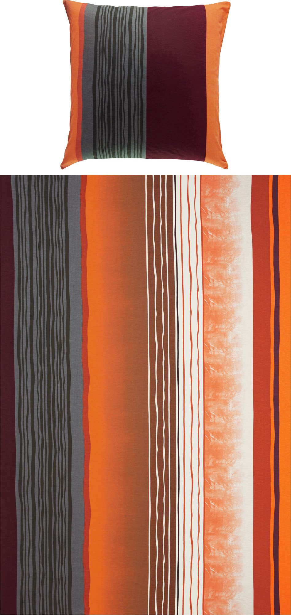 REDBEST Bettwäsche Bettwäsche, Mako-Satin, Satin Streifen
