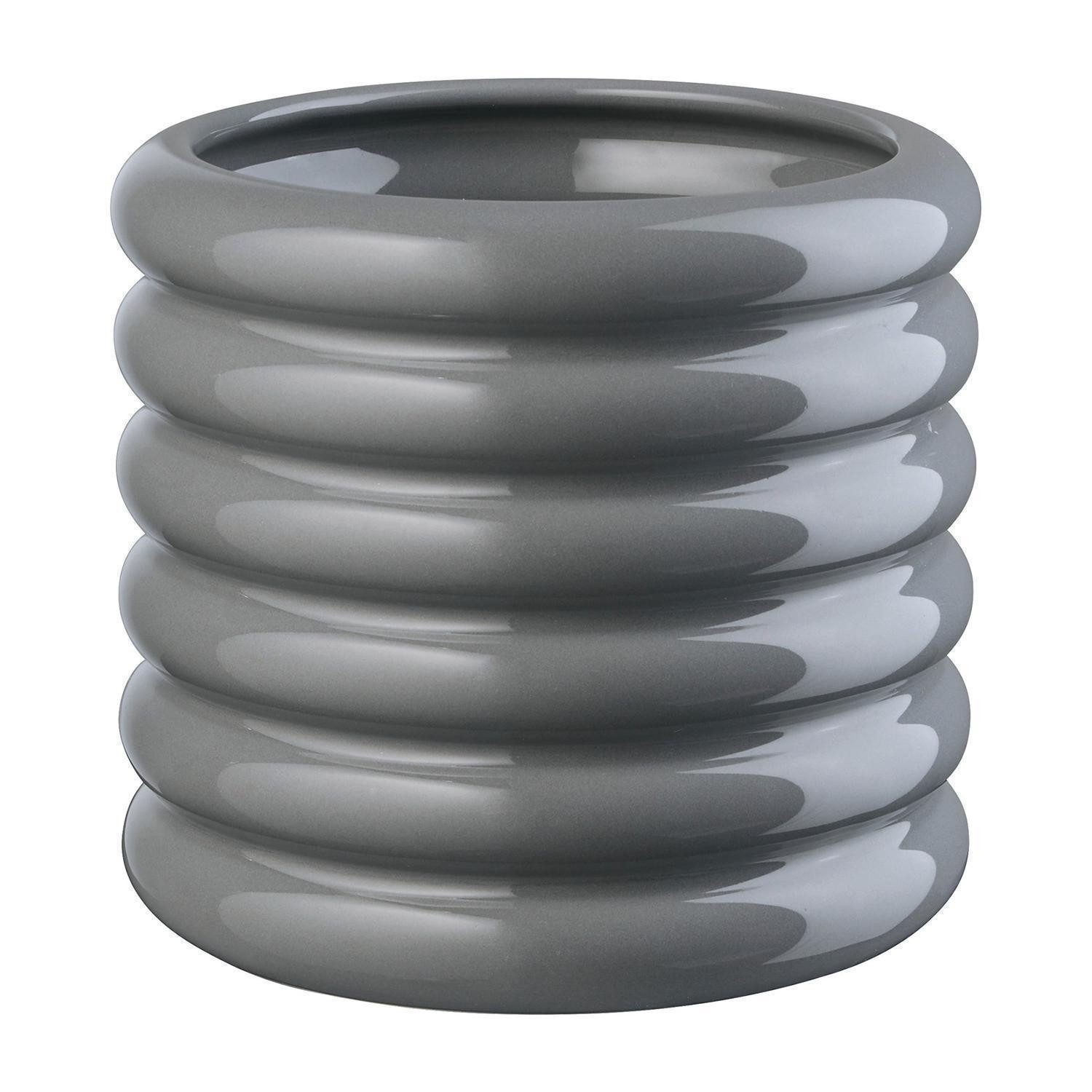 ASA SELECTION Übertopf LOOPY, Ø 14 x H 15 cm, Grau, spülmaschinengeeignet (1 St), Steingut, glänzend