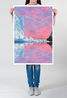 Sinus Art Poster Landschaftsfotografie 60x90cm Poster Abendhimmel beim Perito Moreno Gletscher Argentinien
