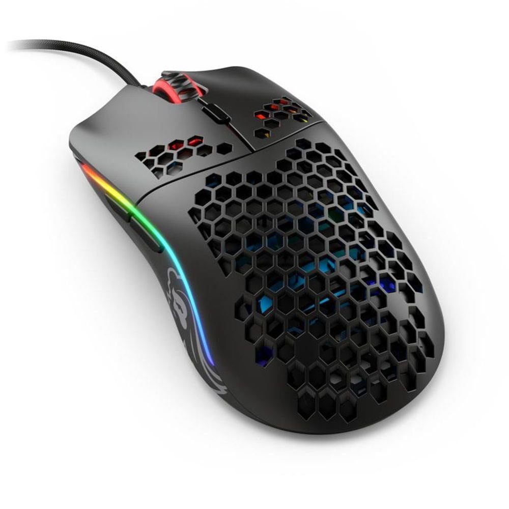Glorious PC Gaming Race Model O Gaming-Maus (kabelgebunden, USB, 12.000 dpi, RGB-LED, programmierbar, Wabenmuster, 1.000 Hz, 1 ms)