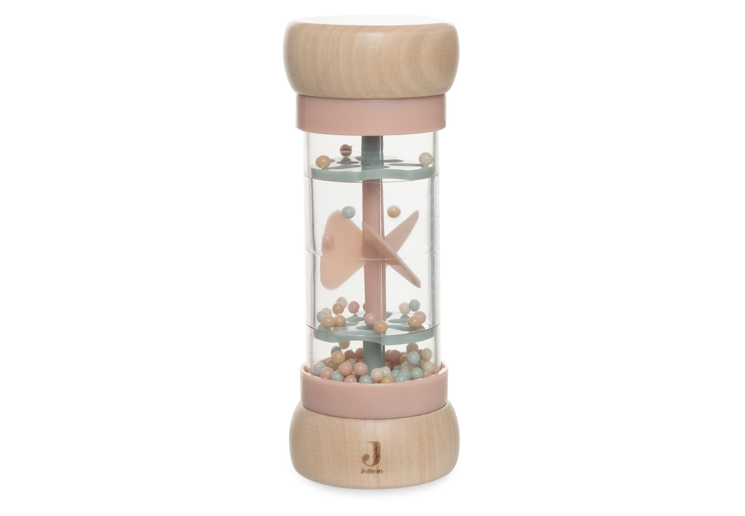 Jollein Stabrassel Jollein Regenmacher aus Holz Lovely Birds rosa