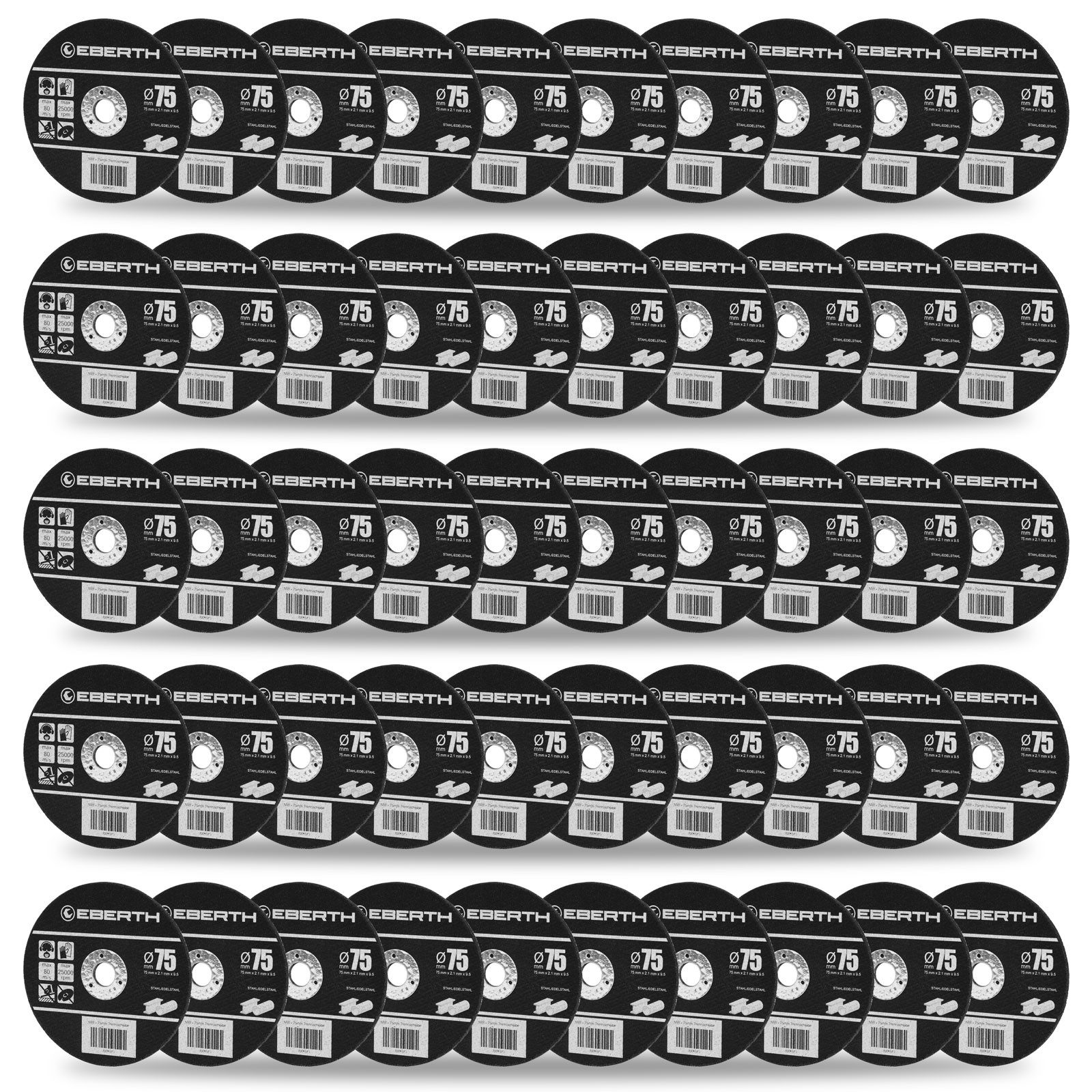 EBERTH Відрізні диски 50 Stück Trennscheibe Ø 75mm für Inox