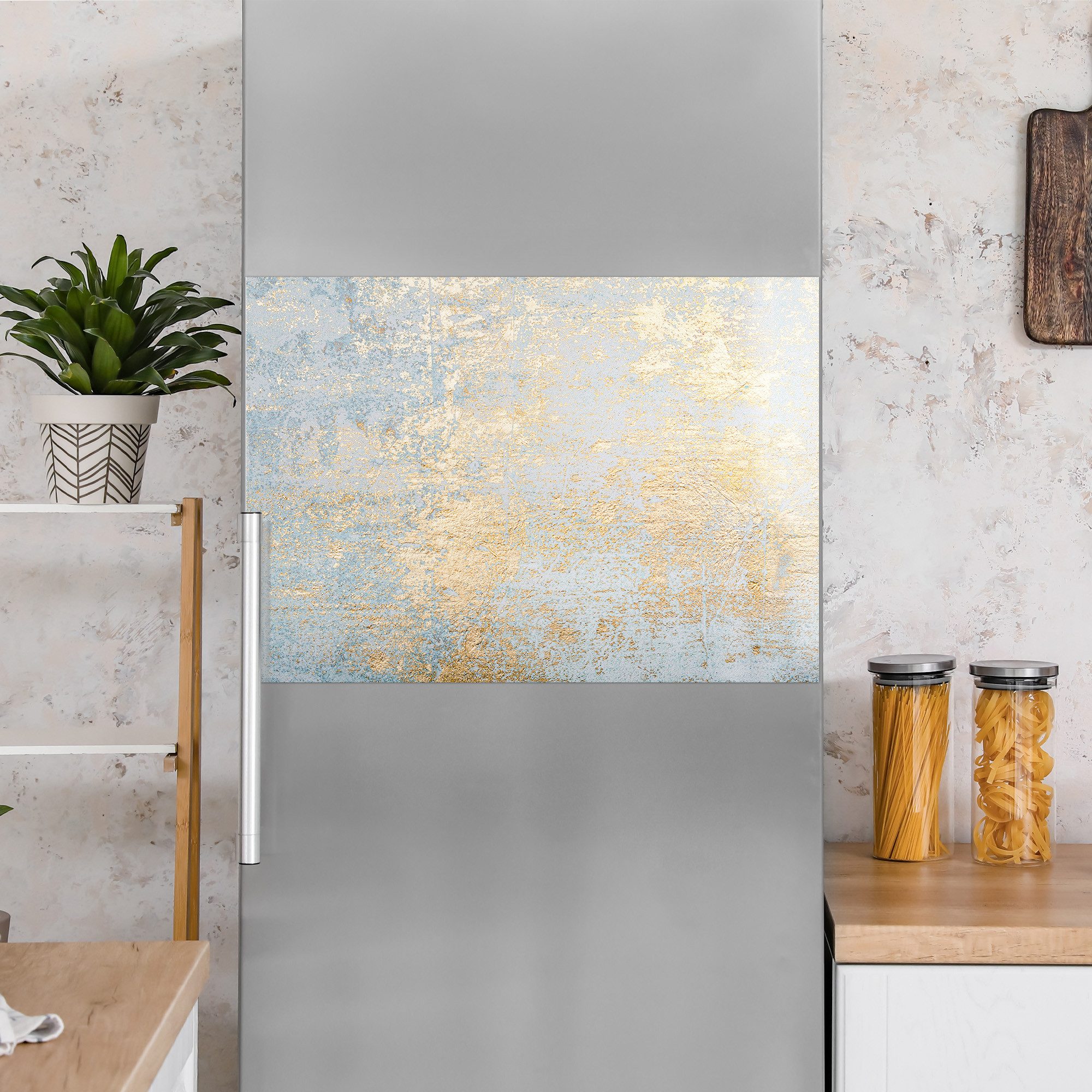 DEQORI Magnetfolie 'Wand mit Gold-Struktur', beschreibbar universal Magnetmatte magnetisch Folie Planer Kalender