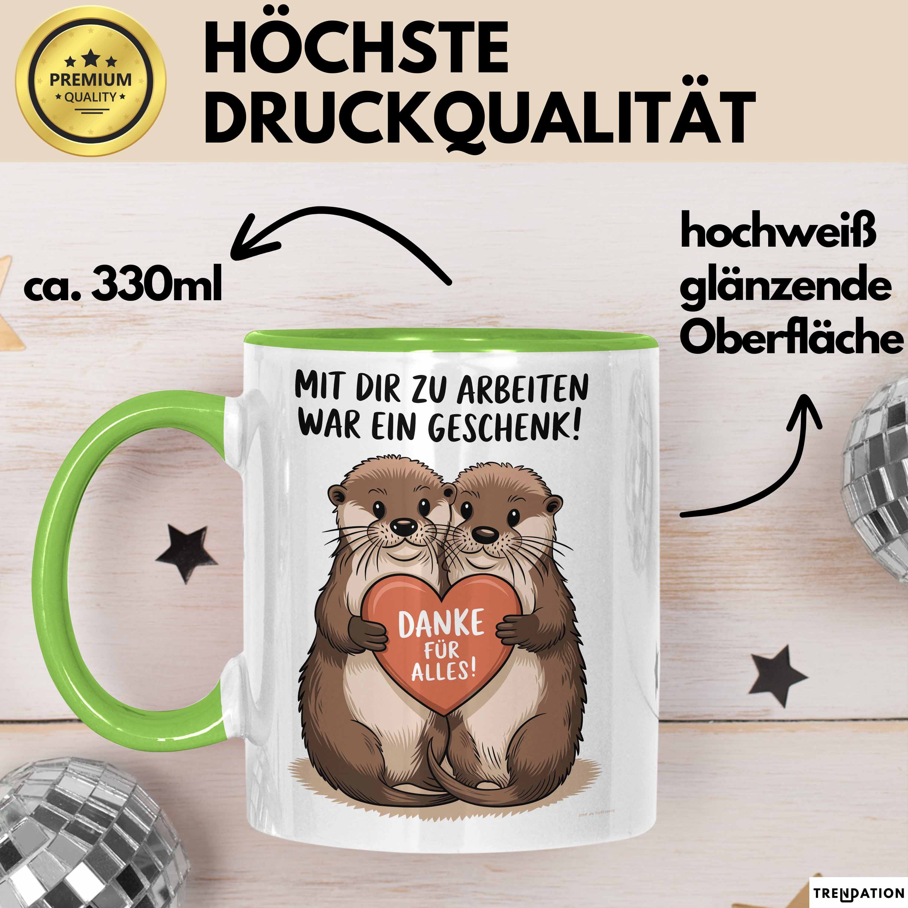Trendation Tasse Büroarbeit Kollege Abschied Tasse Geschenk Lustige Geschenkidee Spruch, Keramik