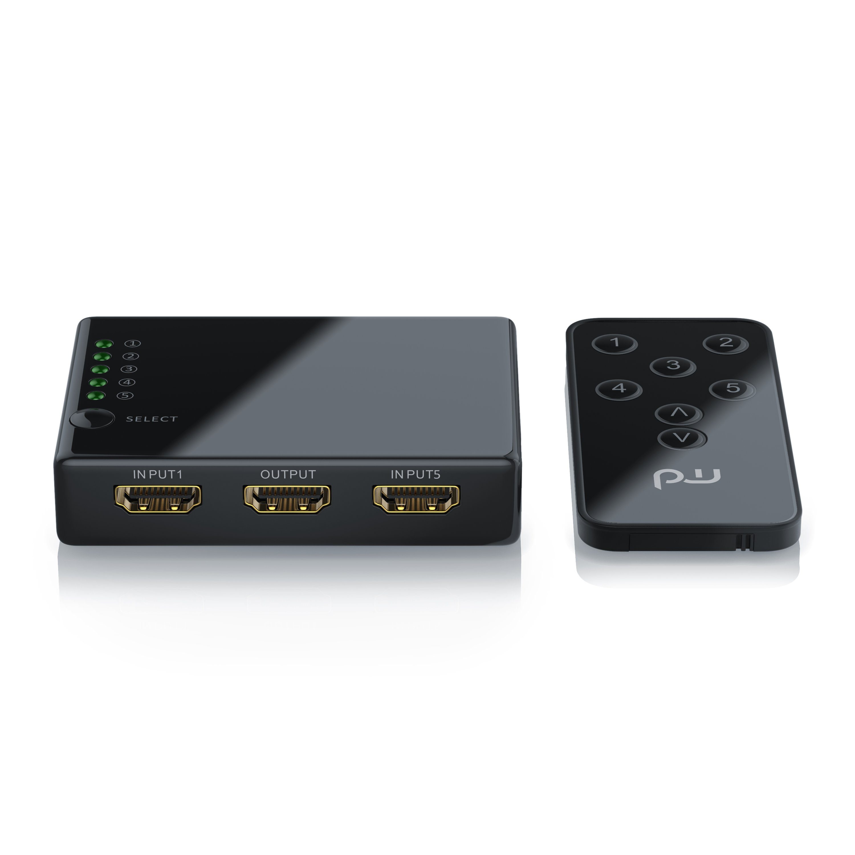 Primewire Audio / Video UHD ARC Switch Verteiler 4K, 5-Port HDMI Fernbedienung, 3D, CEC, mit Matrix-Switch, 
