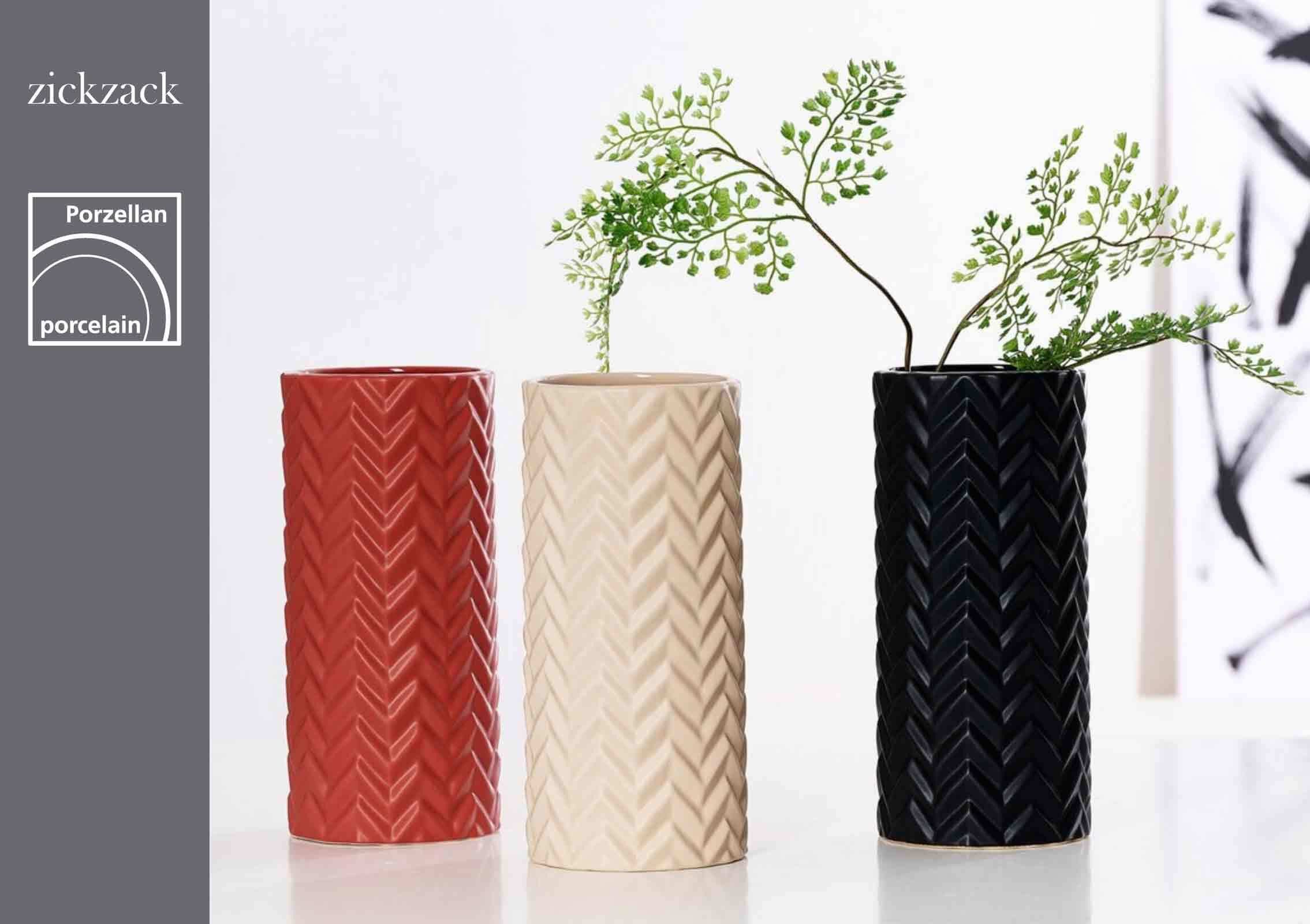 Ritzenhoff & Breker Dekovase Raute & Zick Zack Vasen 25 cm 2er Set (2x Vase, 2 St)