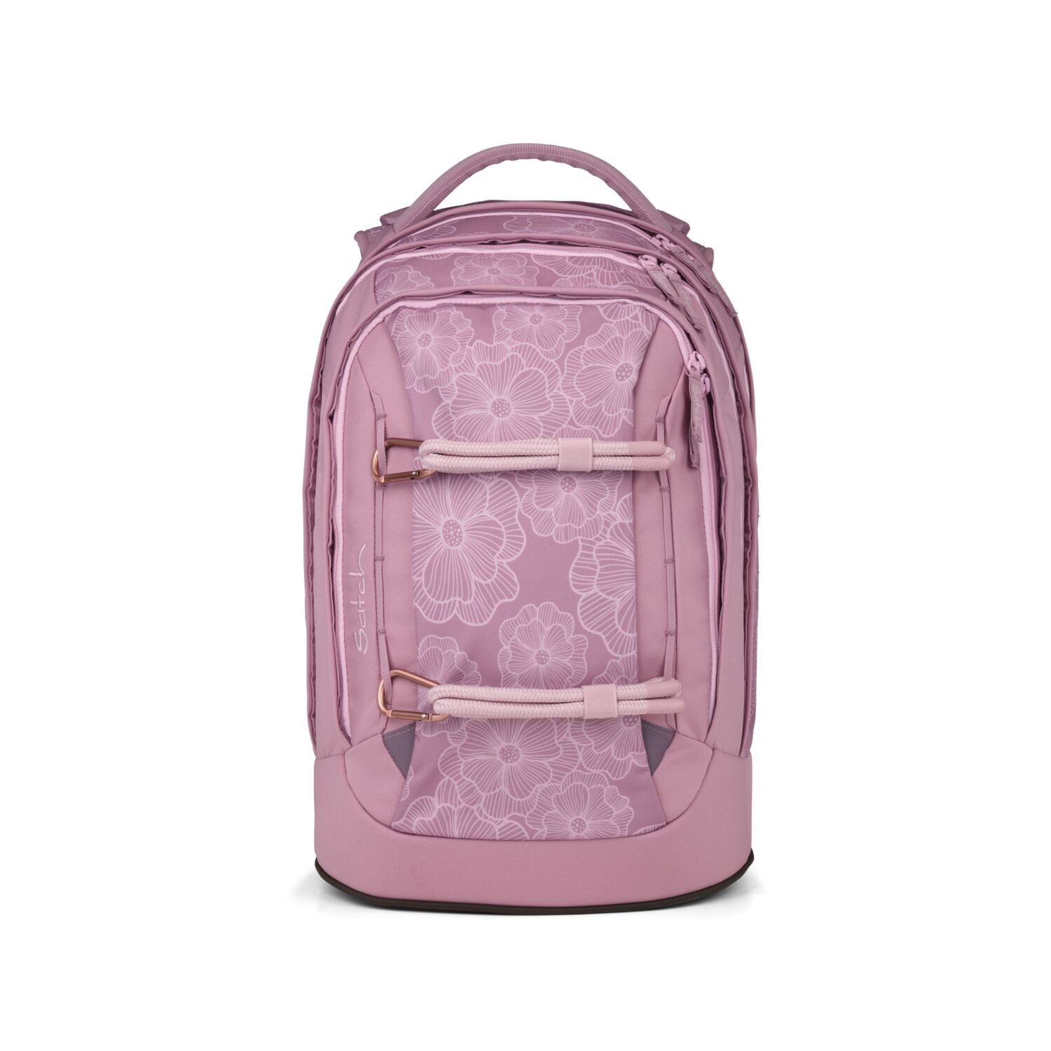 Satch Schulranzen Schulrucksack-Set PACK Magnolia Dream 3-teilig (3-teilig), ergonomisch, Your-Size-System, 5 Fächer