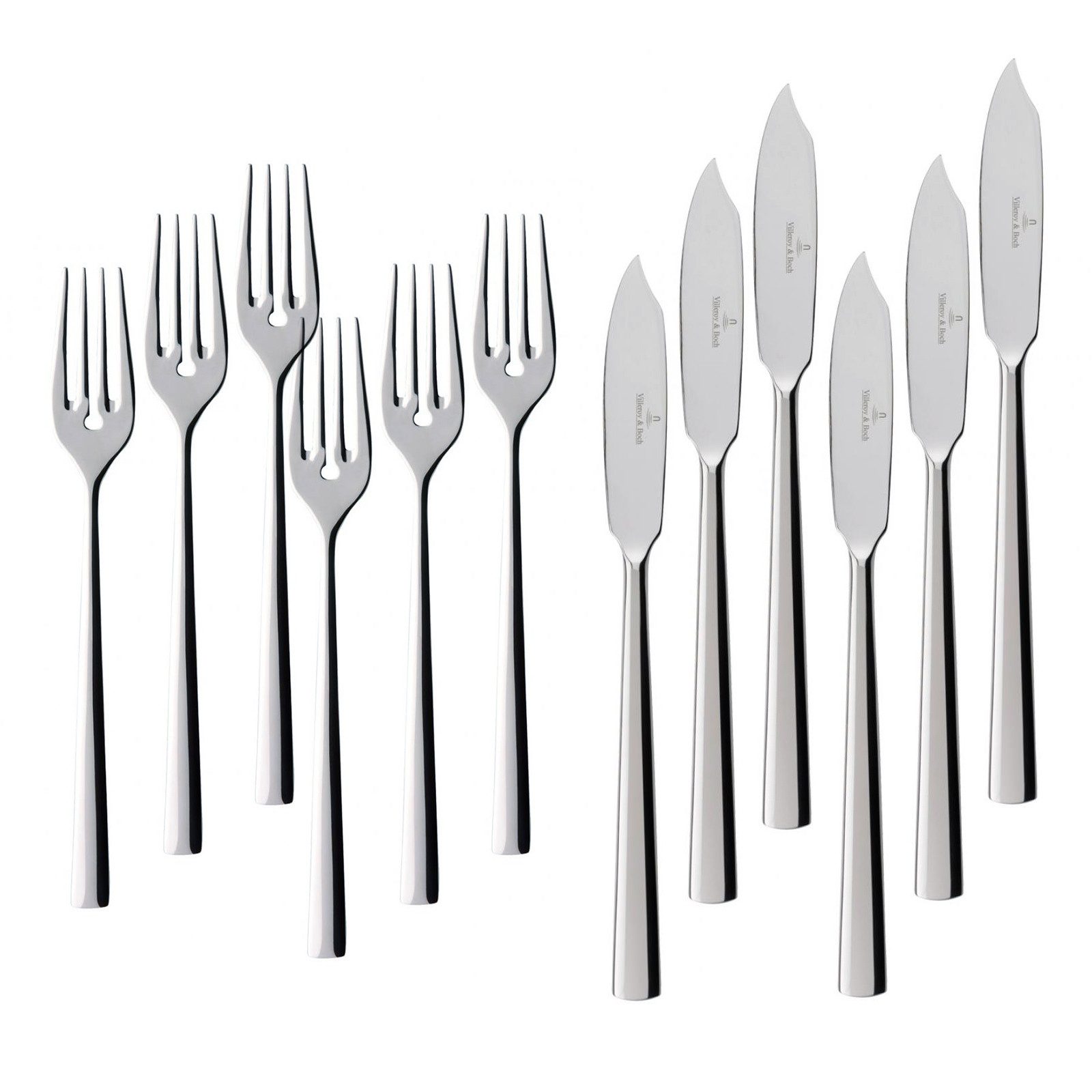 Villeroy & Boch Besteck-Set Piemont Fischbesteck 12tlg. (12-tlg), 6 Personen, Edelstahl