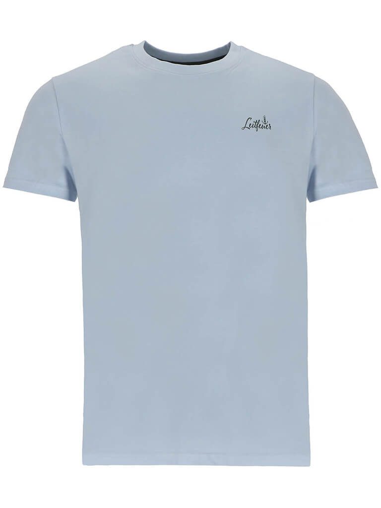 Leitfeuer T-Shirt 11228 Herren Kurzarm-Shirt Baumwolle mit kleinem Print auf Brust und Nacken