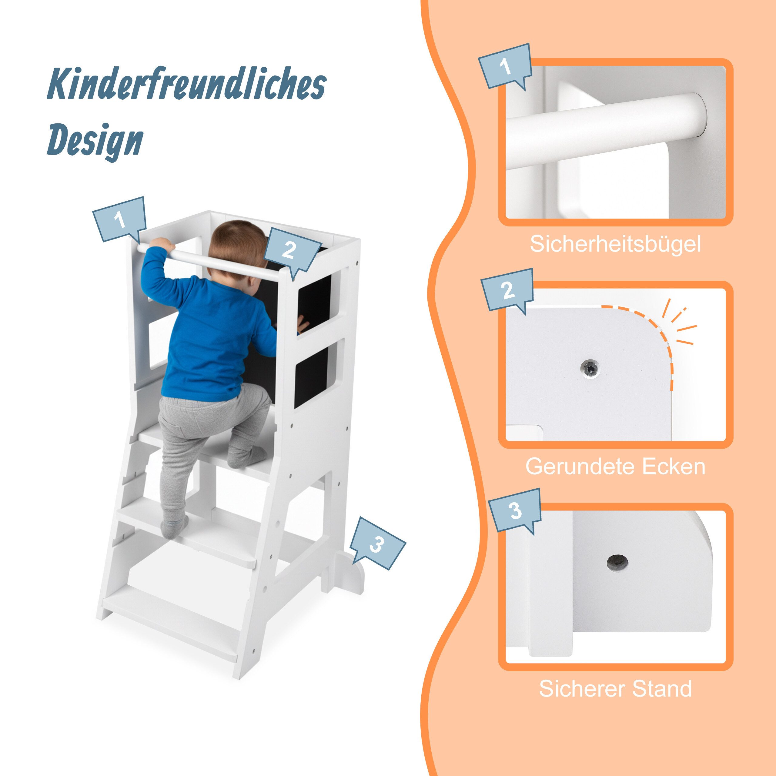 relaxdays Stehhilfe Lernturm mit Kreidetafel (1 St) – Bild 5 von 5
