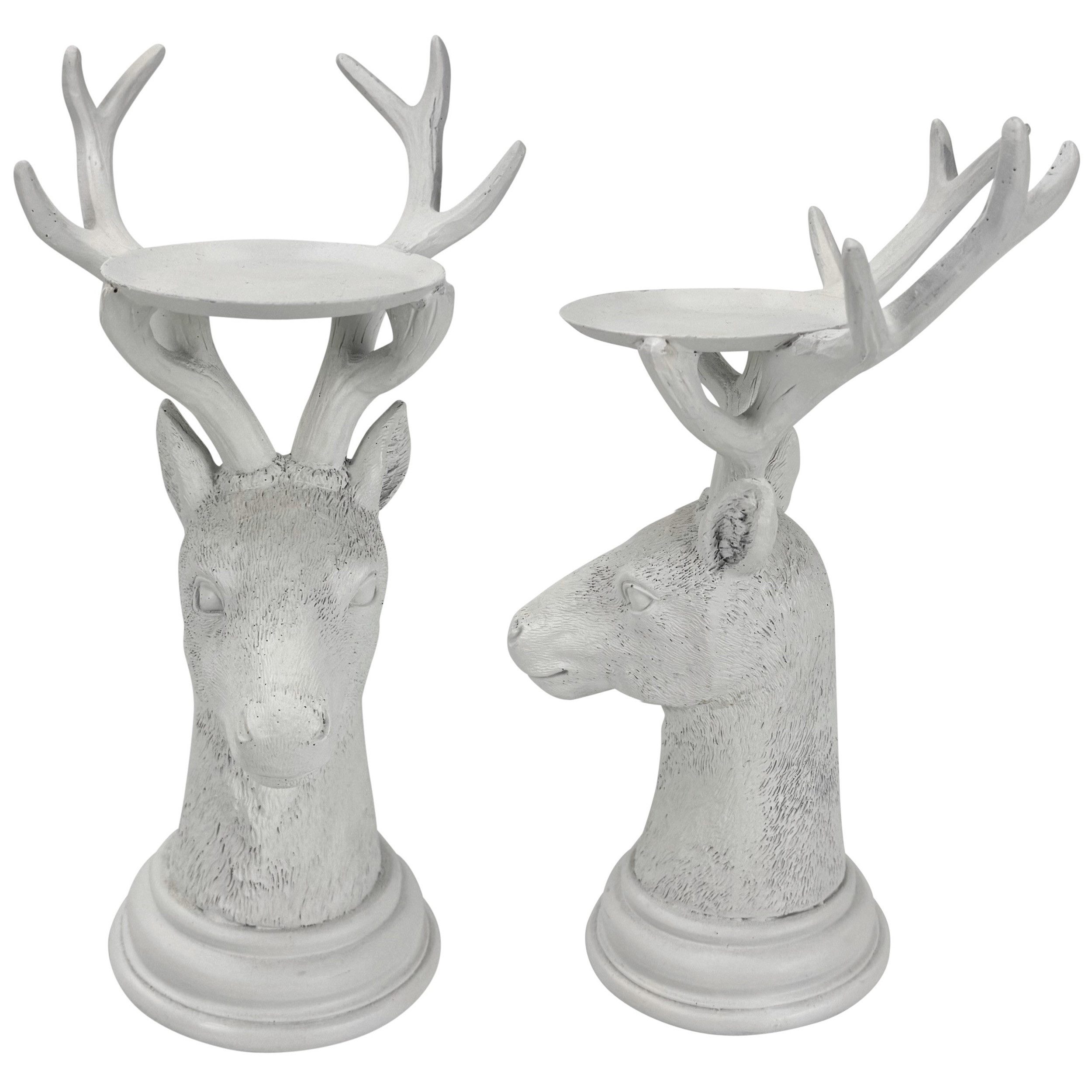 Online-Fuchs Kerzenhalter - Kerzenständer Hirsch für Stumpenkerzen - Tischdeko Geweih (Gold oder Weiß, modernes Design), Deko für Herbsts, Winter - 25,5 cm groß