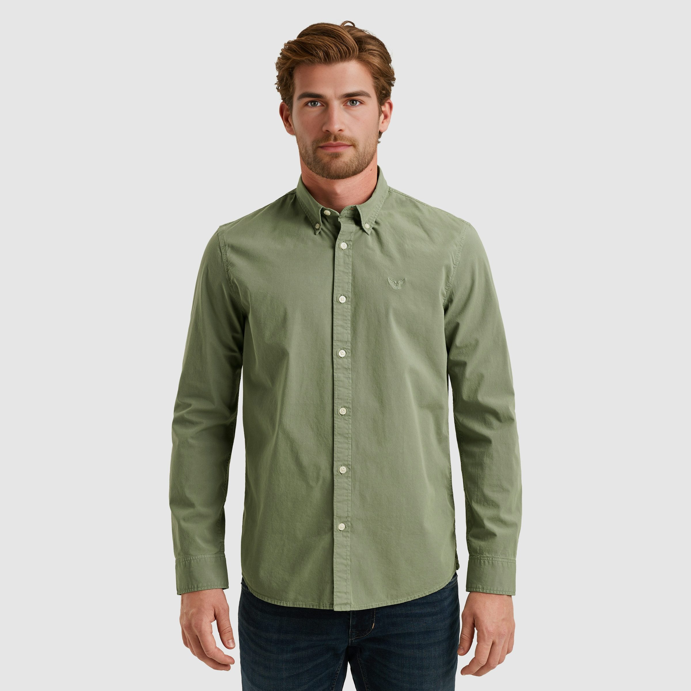 PME LEGEND Langarmhemd mit Logo Stickerei