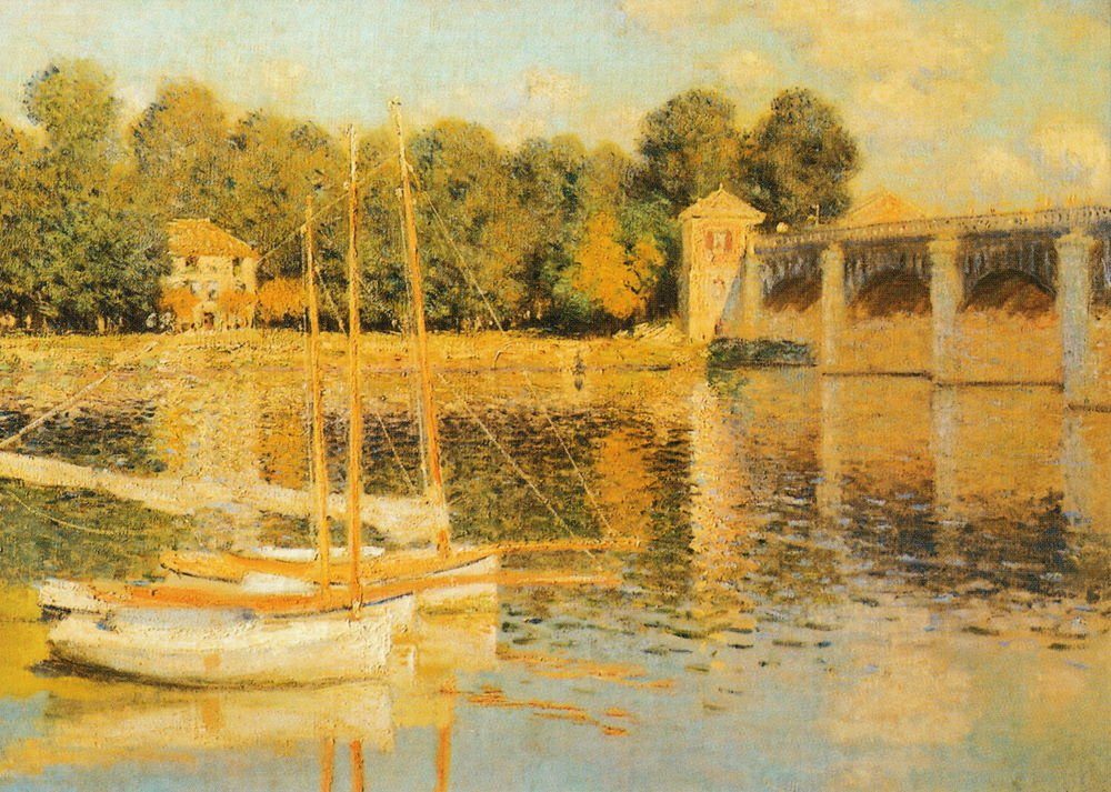 Postkarte Kunstkarte Claude Monet "Die Brücke von Argenteuil"