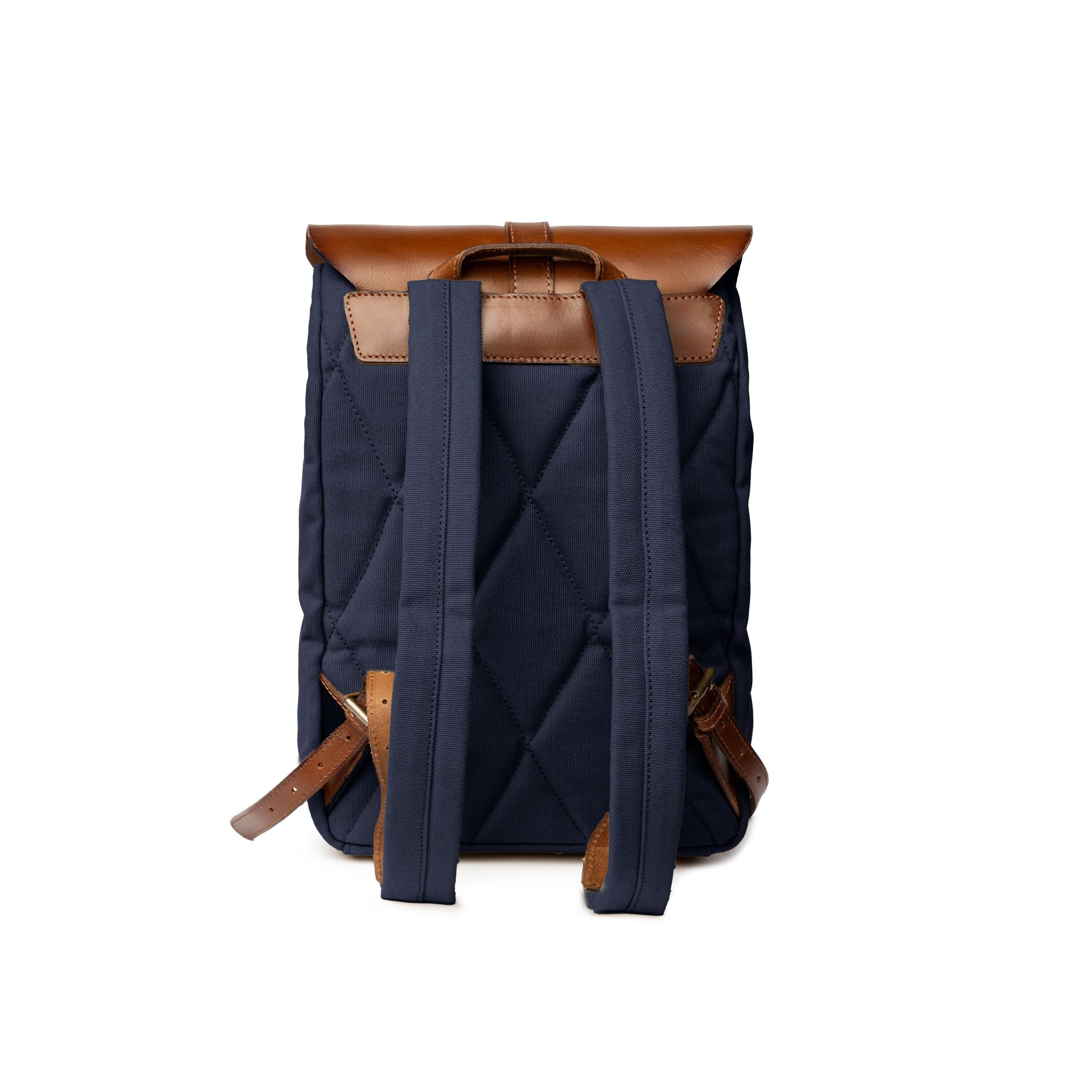 DRAKENSBERG Tagesrucksack »Charly« Marine-Blau, Damen, Retro-Rucksack, 14" Laptopfach, wasserabweisend, handgemacht