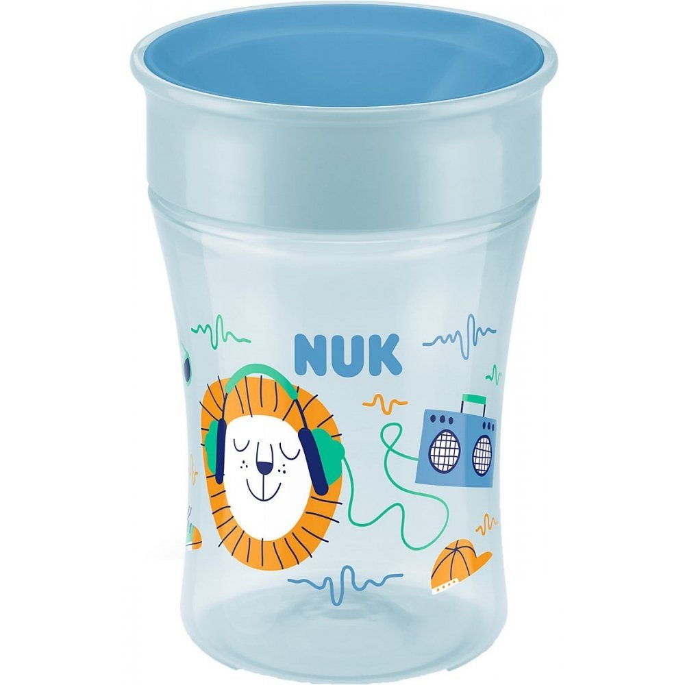 NUK Becher Magic Cup Löwe mit Trinkrand & Deckel 230 ml - Trinkbecher - blau