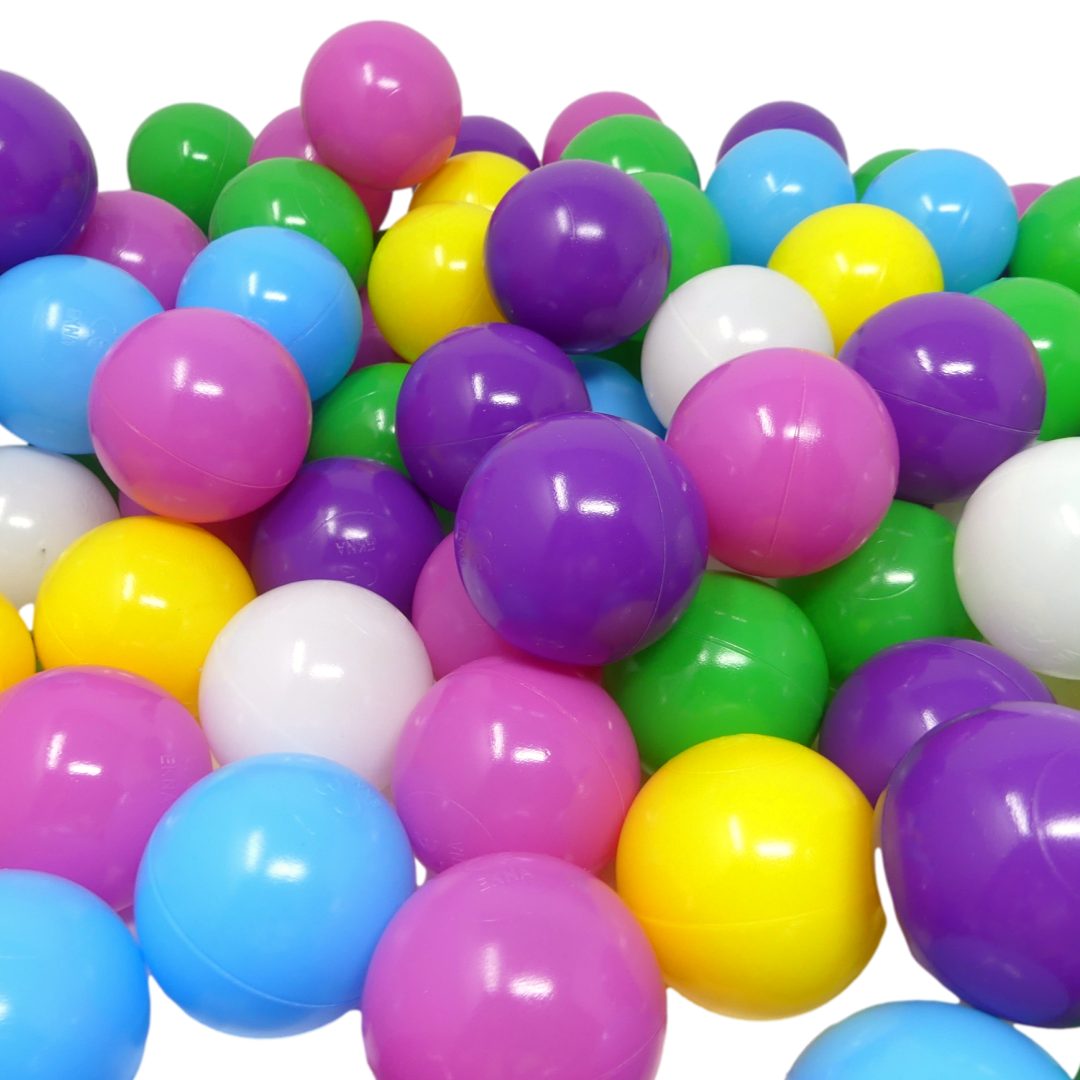 EKNA Bällebad-Bälle - Bunte Spielbälle - Plastikbälle/Baby-Bälle (Netz, 200-St., 200 Bälle), Ø5,5cm
