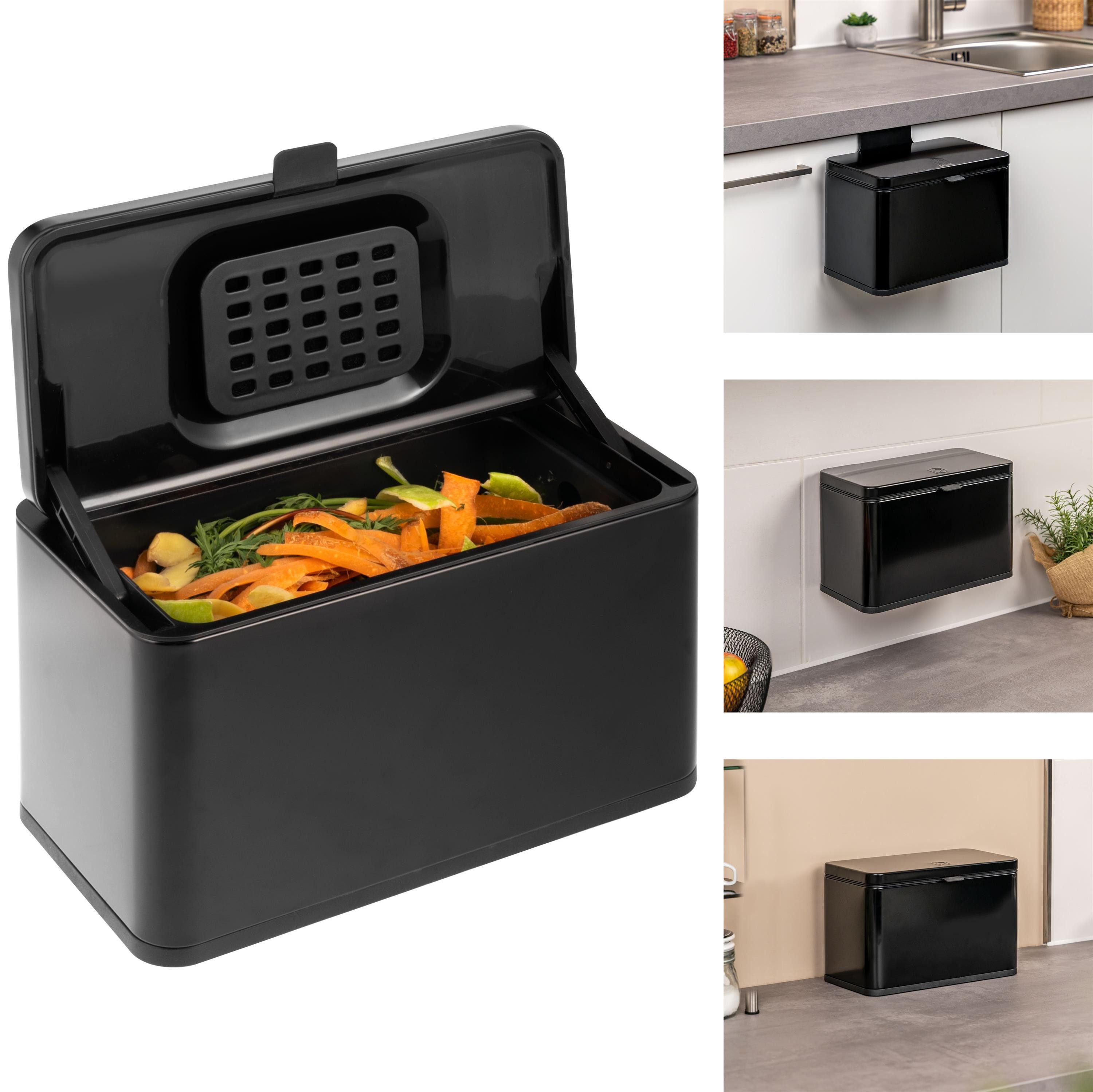 eluno Biomülleimer 3L mit Kohlefilter, Komposteimer