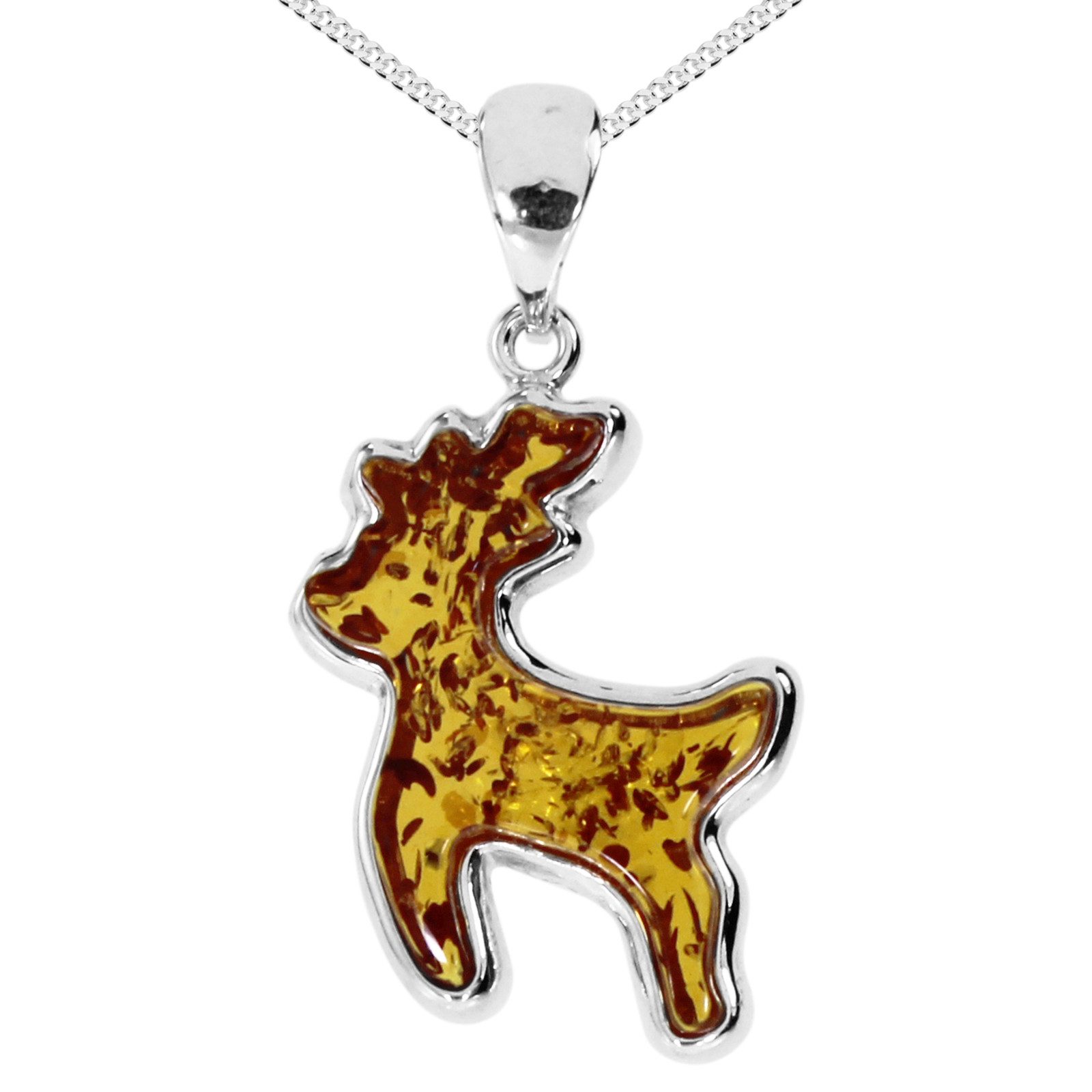Kette mit Anhänger Ostsee-Schmuck Kette mit Anhänger Hirsch