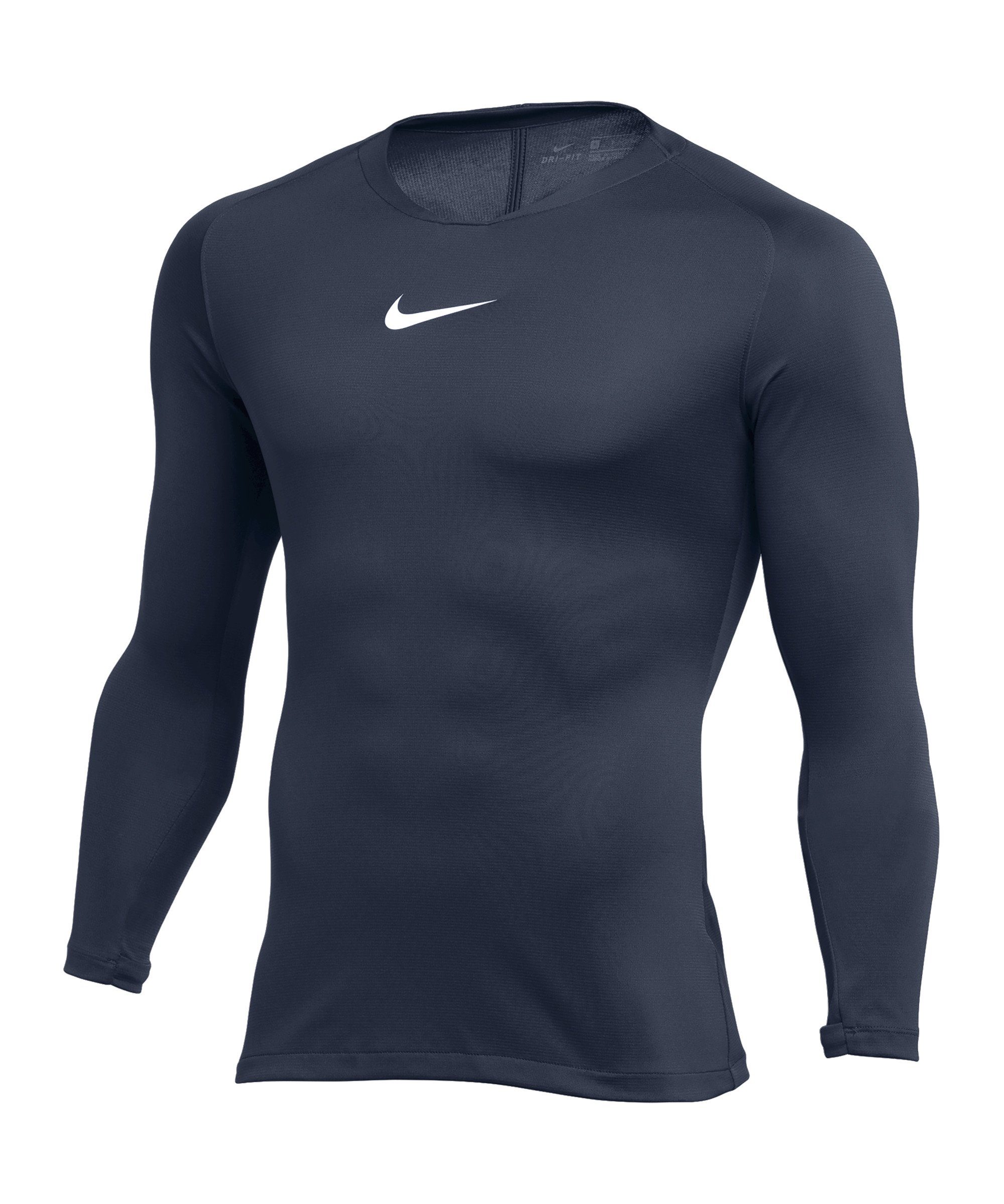 Langarmshirt Park Nike Layer Daumenöffnung blaublau First Funktionsshirt