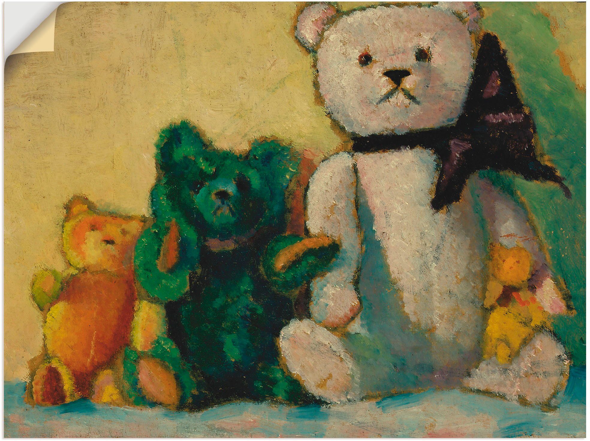 Artland Wandbild Die Bärenfamilie. 1926, Spielzeuge (1 St), als Leinwandbild, Wandaufkleber oder Poster in versch. Größen