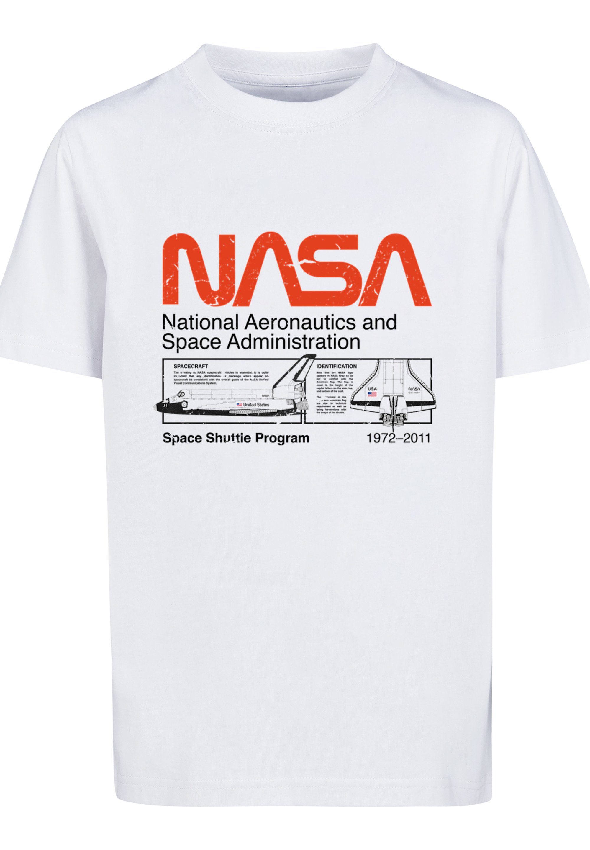 F4NT4STIC T-Shirt NASA Kinder,Premium Merch,Jungen,Mädchen,Bedruckt Classic White Space Shuttle Unisex