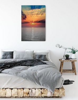 Pixxprint Leinwandbild Sonnenuntergang über dem Meer, Sonnenuntergang über dem Meer (1 St), Leinwandbild fertig bespannt, inkl. Zackenaufhänger